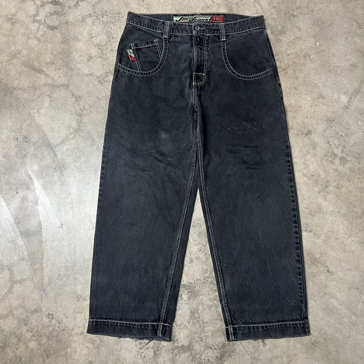 Ed Hardy × JNCO × Southpole Vintage 2000’s JNCO Black BAGGY Wide-Leg Denim Jean Size US 36 / EU 52 - 5 Thumbnail