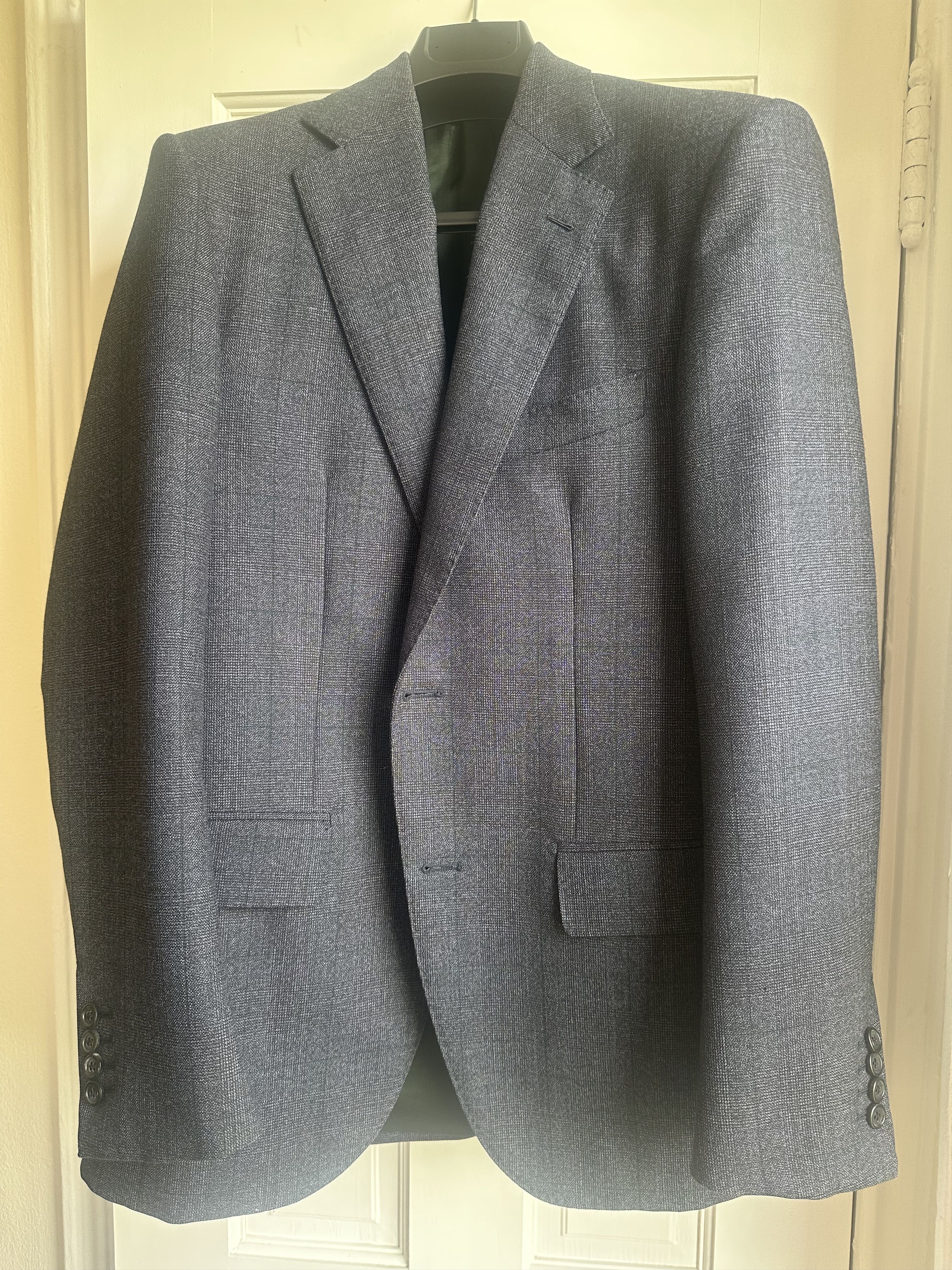 HUSBANDS SINGLE-BREASTED JACKET IN WOOL - BLUE GLEN CELTIC Size 38R - 1 Thumbnail