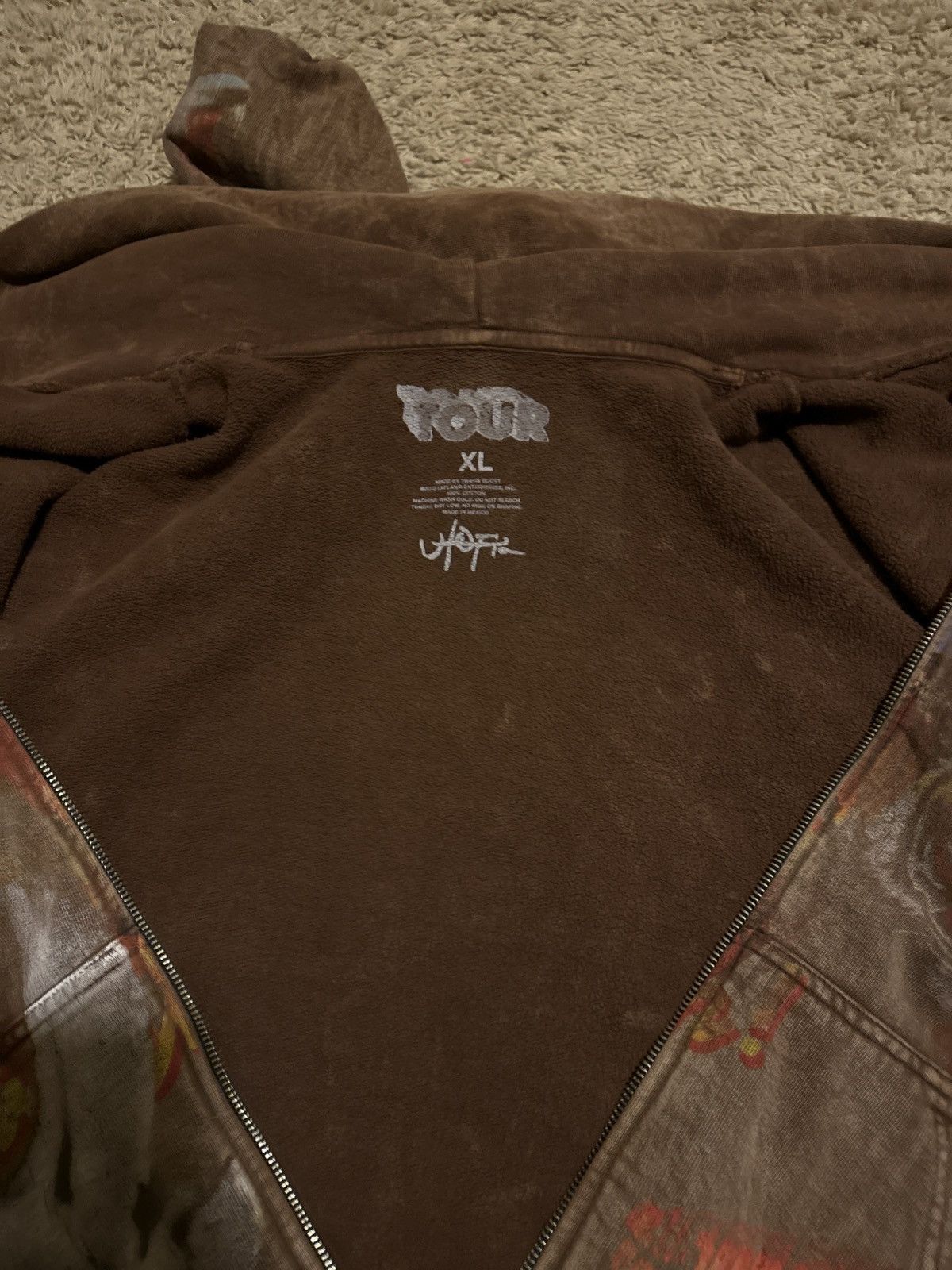 Image of Travis Scott Utopia Zip Up in Brown, Men's (Size XL)