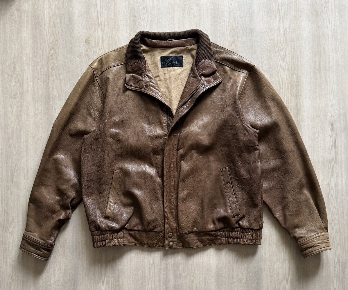 Vintage Vintage Robert Comstock Soft Leather Bomber Sz 44 *Distresse Size US L / EU 52-54 / 3 - 2 Thumbnail
