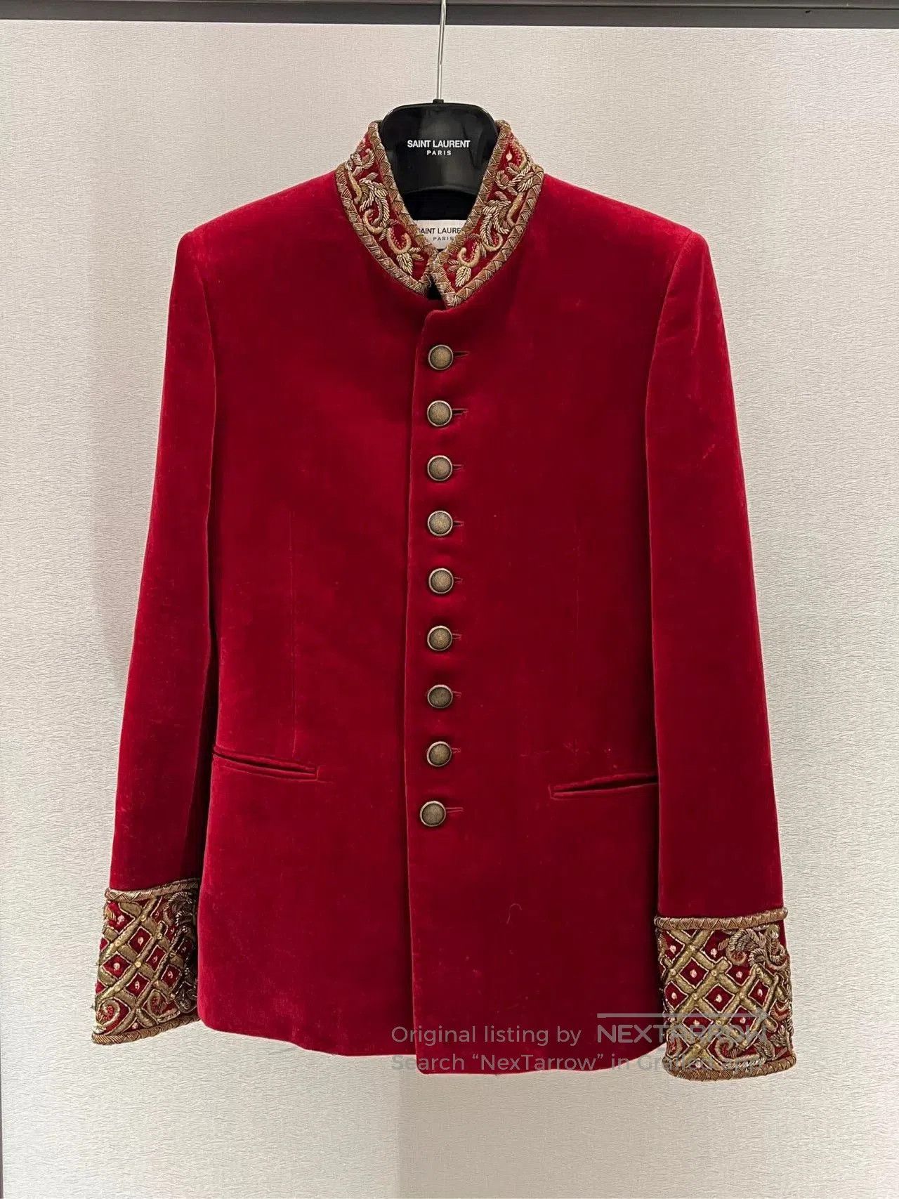 Saint Laurent Paris Saint Laurent 2018 Red Velvet Blazer. Size US M / EU 48-50 / 2 - 1 Thumbnail