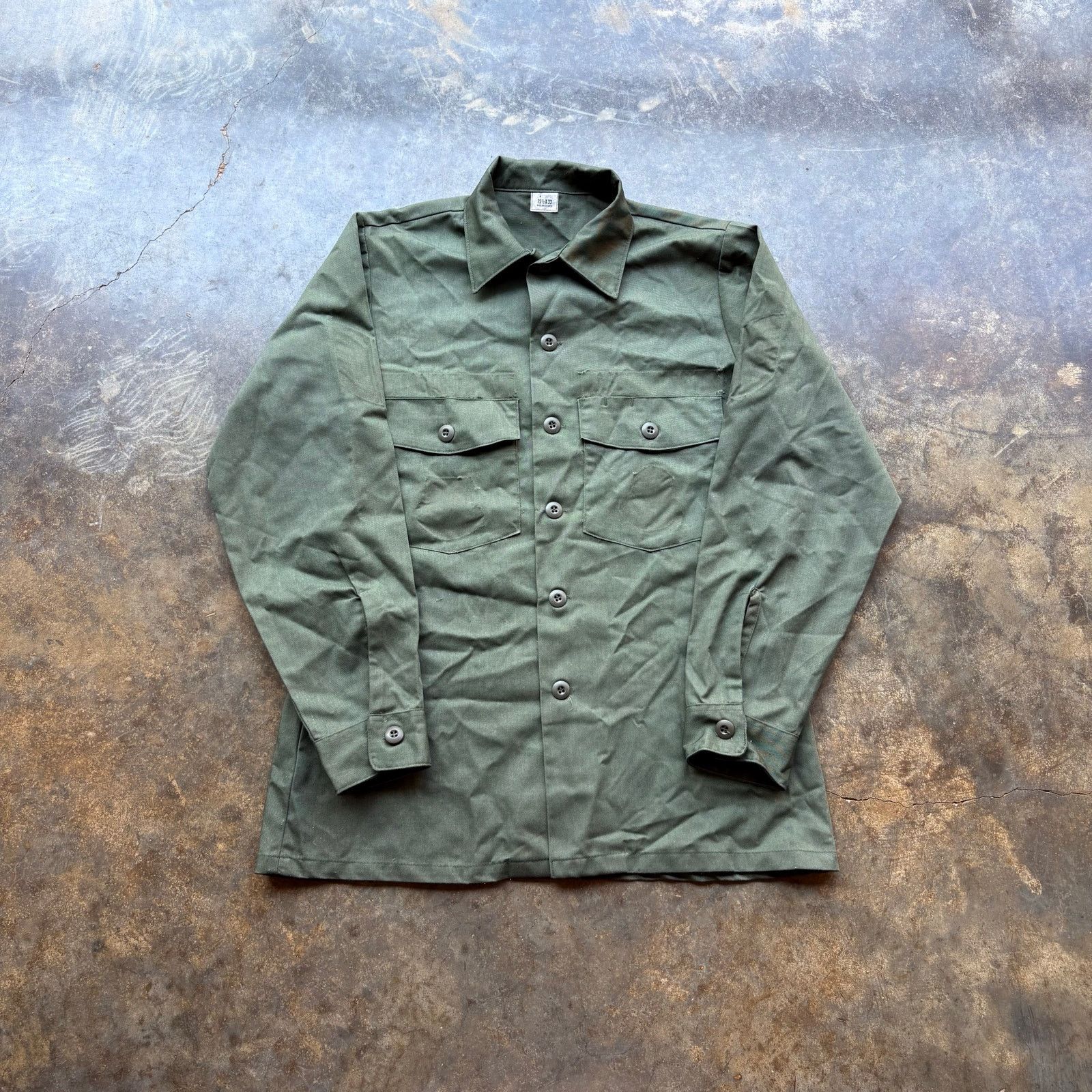 Vintage Vintage 60's OG-507 US Military Vietnam Shirt Size US L / EU 52-54 / 3 - 1 Thumbnail