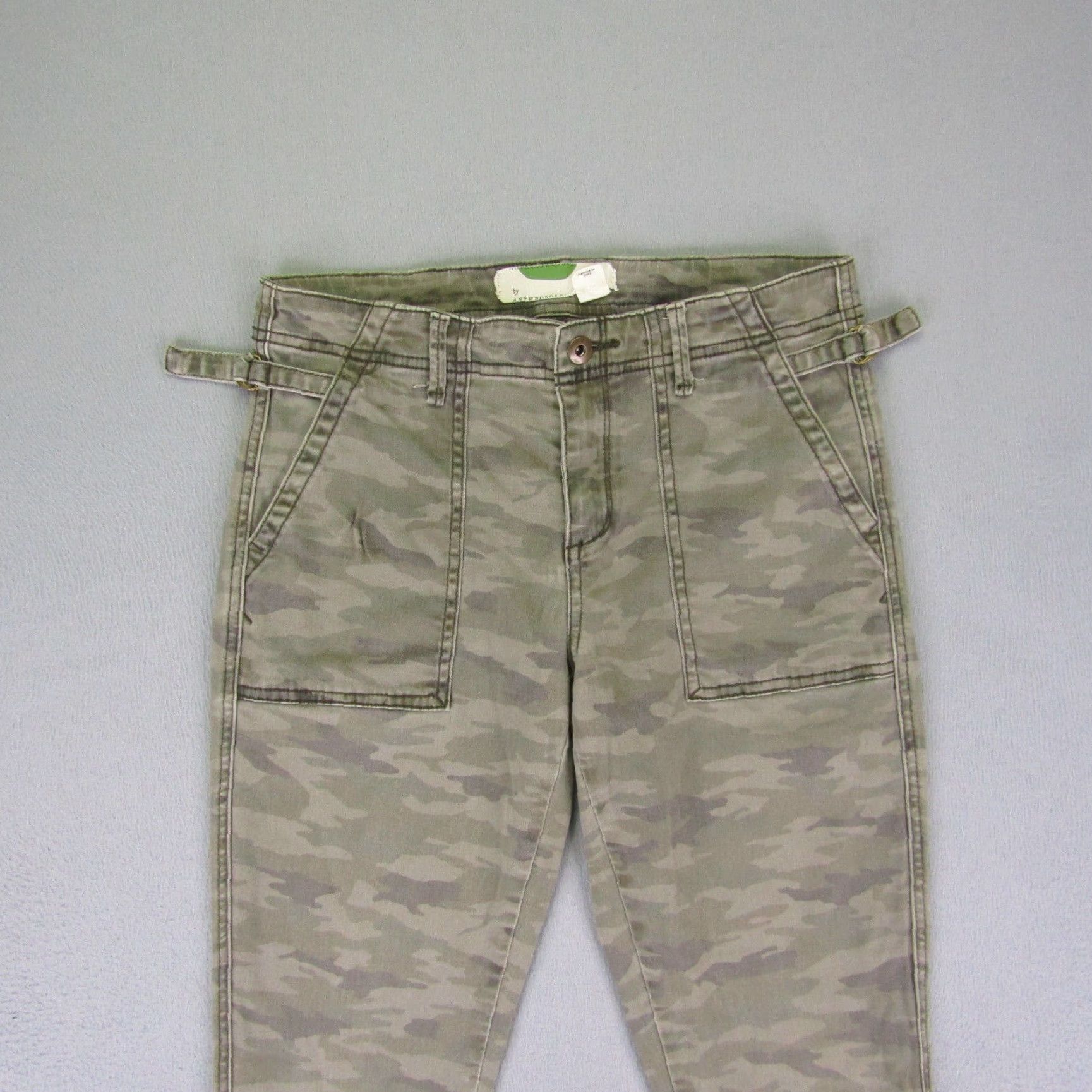 Anthropologie VINTAGE Anthropologie Women's Pants Flared Chino 26 Blue Camouflage Casual Outdoor 90s Army Style Size 26" / US 2 / IT 38 - 2 Thumbnail