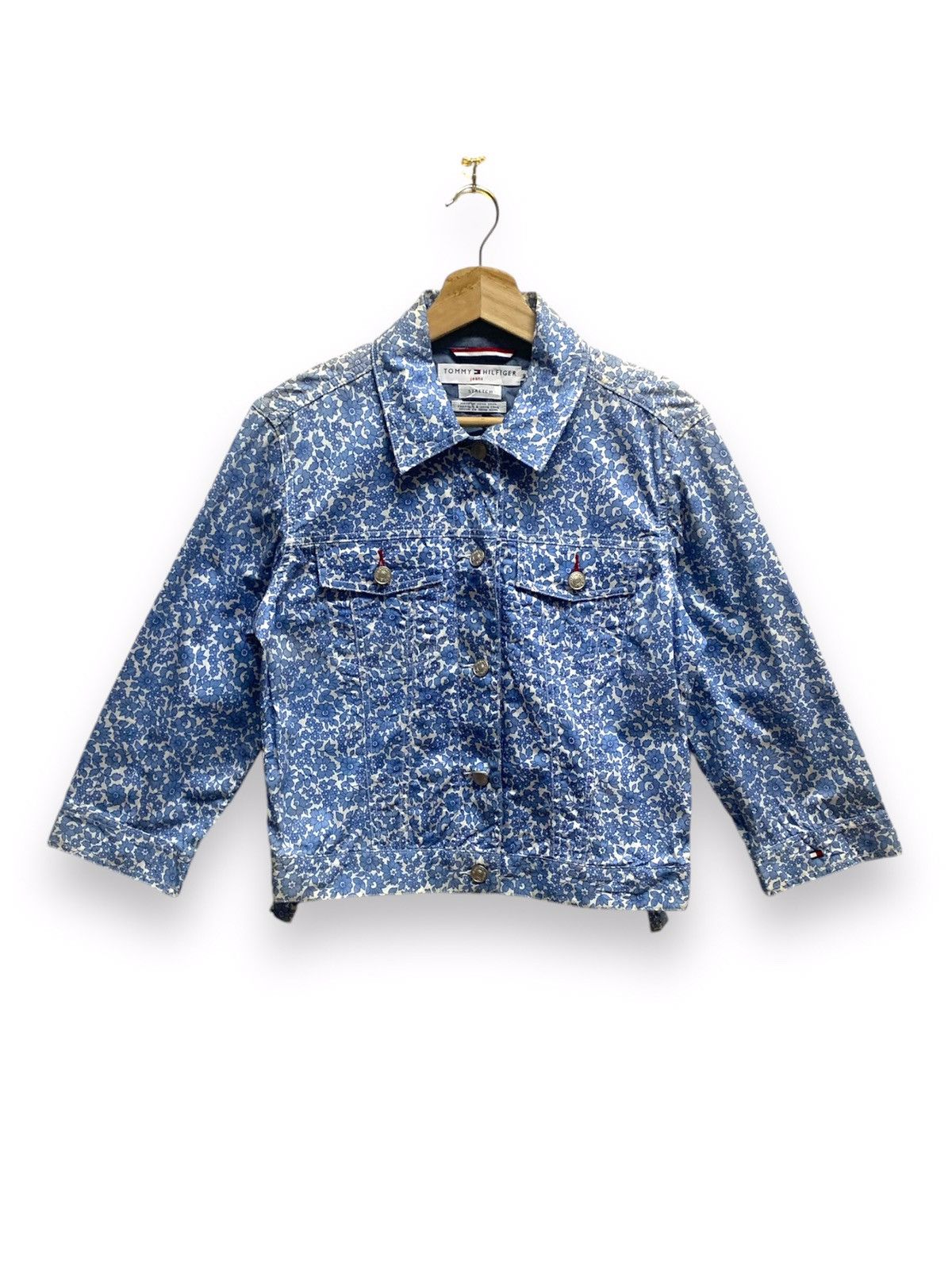 Tommy Hilfiger TOMMY HILFIGER Croptop Denim Jacket Fullprint Flower Size S / US 4 / IT 40 - 1 Thumbnail