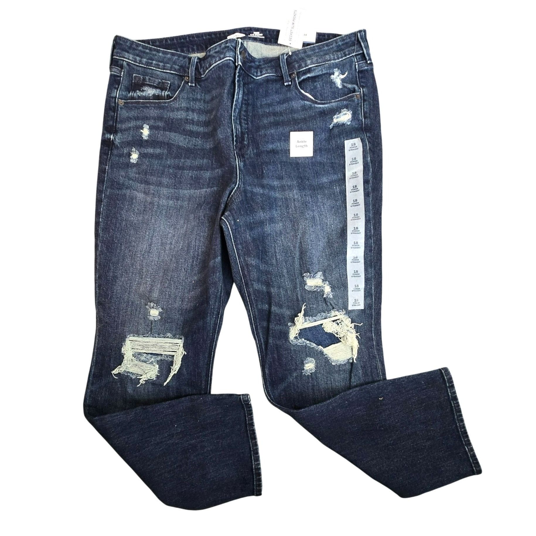 Old Navy Old Navy Jeans Size 18 Distressed Power Slim Straight High R Size 40" / US 18 - 1 Thumbnail