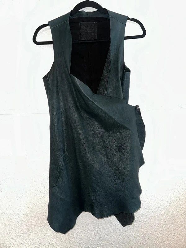 10sei0otto Unique long avantgarde leather vest Size S / US 4 / IT 40 - 1 Thumbnail