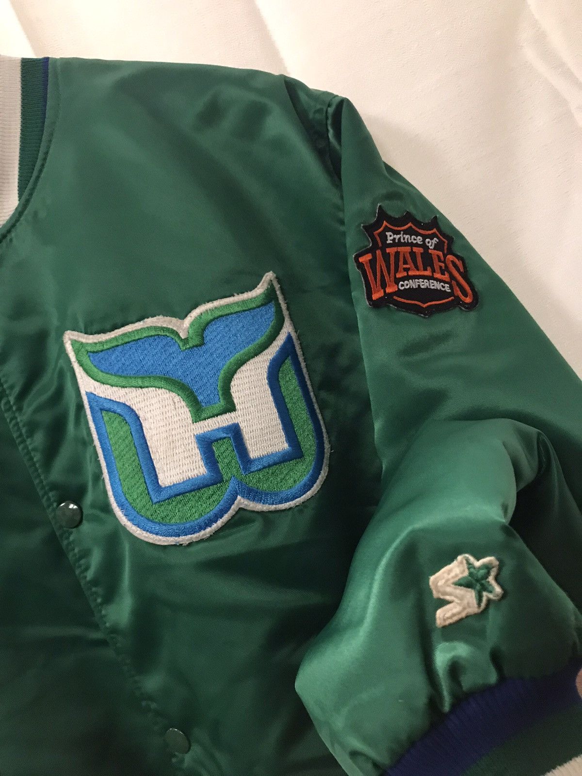 NHL × Starter × Vintage Rare Vintage 90s Hartford Whalers satin jacket Size US L / EU 52-54 / 3 - 2 Thumbnail