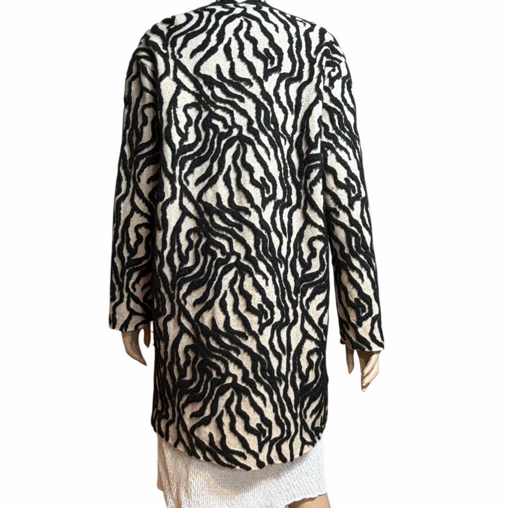 Zara Zara Knit Limited Edition Textured Zebra Cardigan Coat, Luxe Size M / US 6-8 / IT 42-44 - 7 Thumbnail