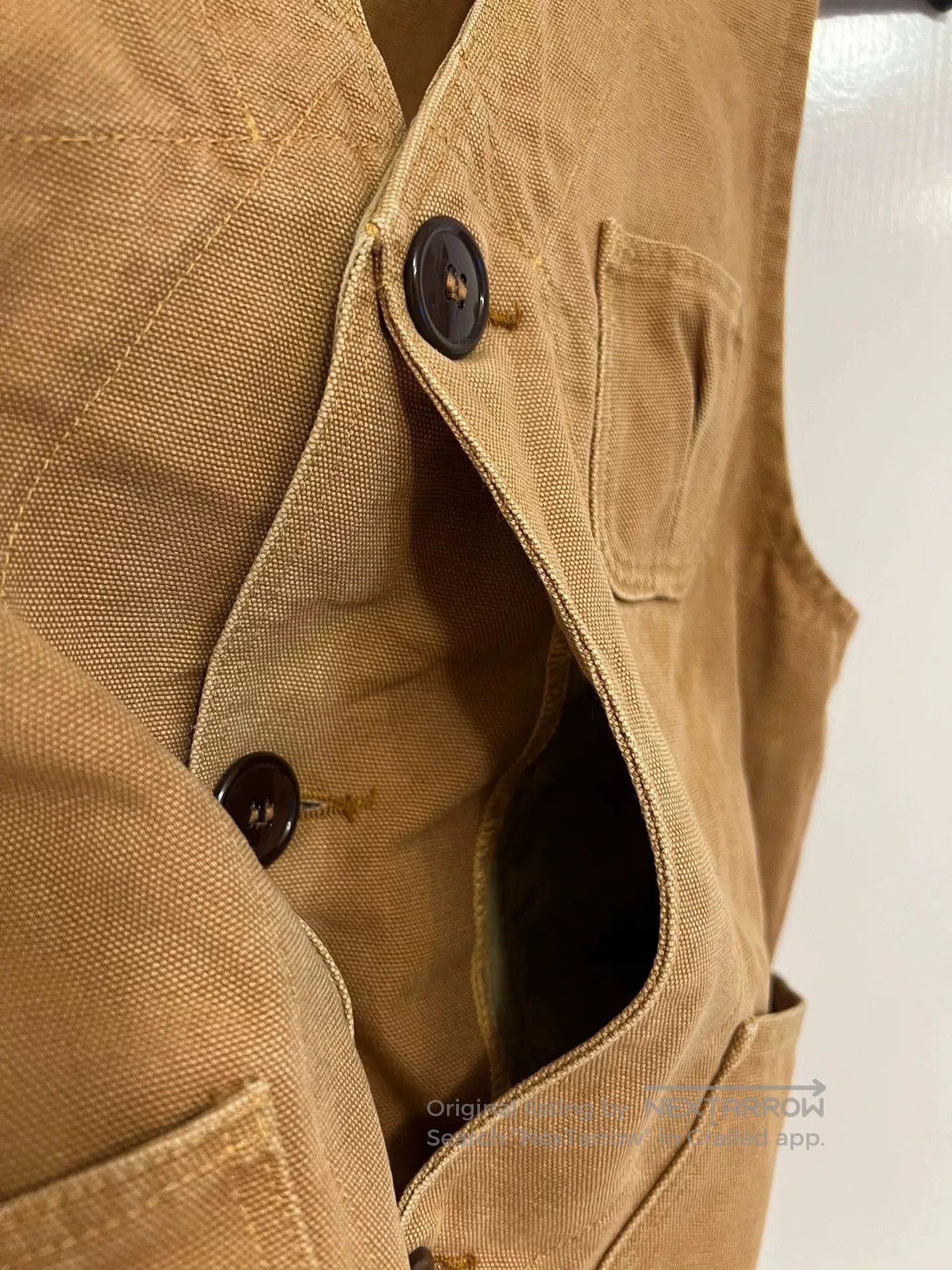 Rising Sun & Co. Rising Sun Canvas Vest in Golden Brown. Size US M / EU 48-50 / 2 - 6 Thumbnail