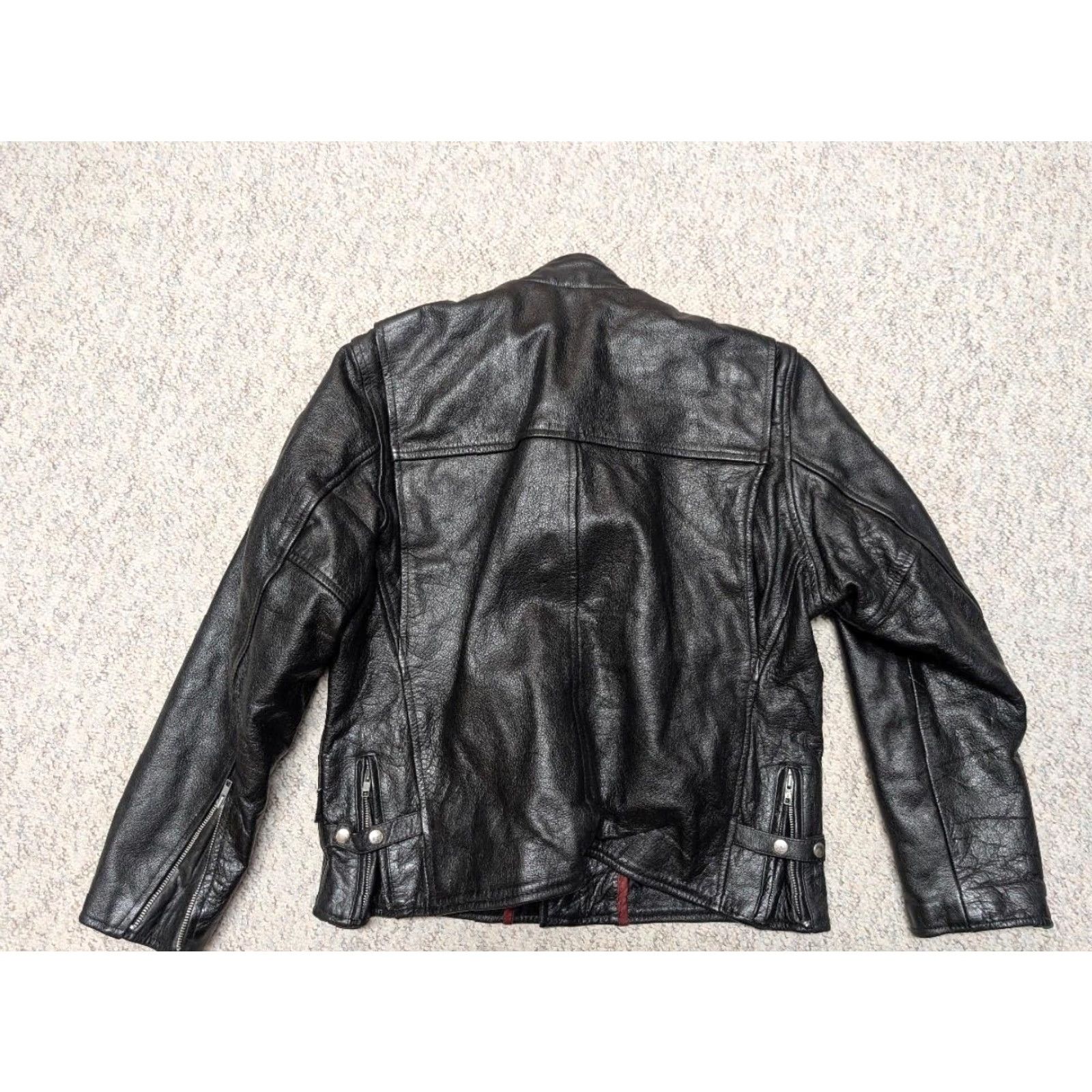 Vintage VINTAGE Jamin Leather Motorcycle Jacket Mens L Black Cowhide Leather 90s Cafe Racer Vintage 1990s Size US L / EU 52-54 / 3 - 2 Thumbnail