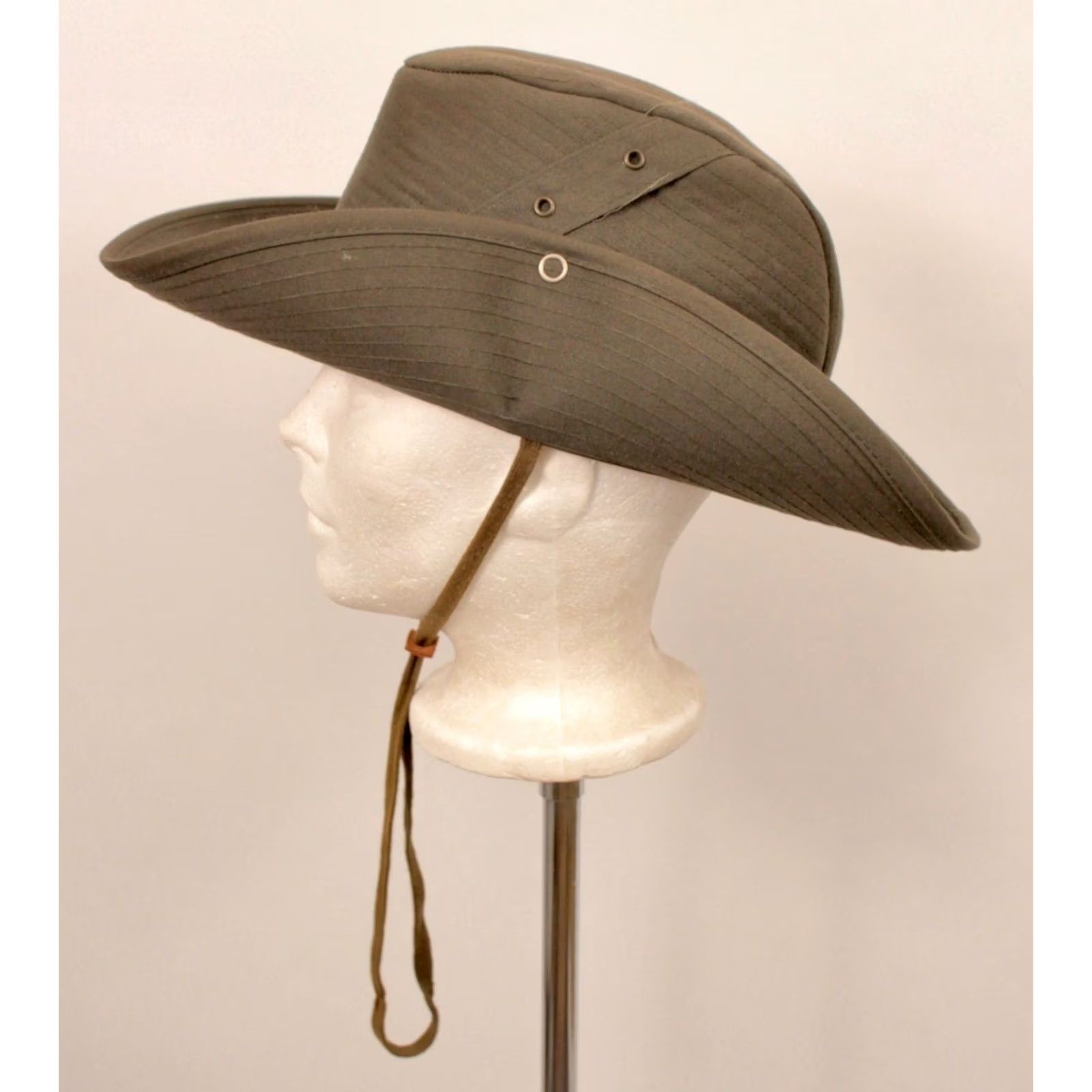 Vintage L.L. Bean Olive Green Hunter Hat 7 1/4 Adult Mens VTG 1970s Boonie Cap Fishing/Hunting Hat 70s Size ONE SIZE - 3 Thumbnail
