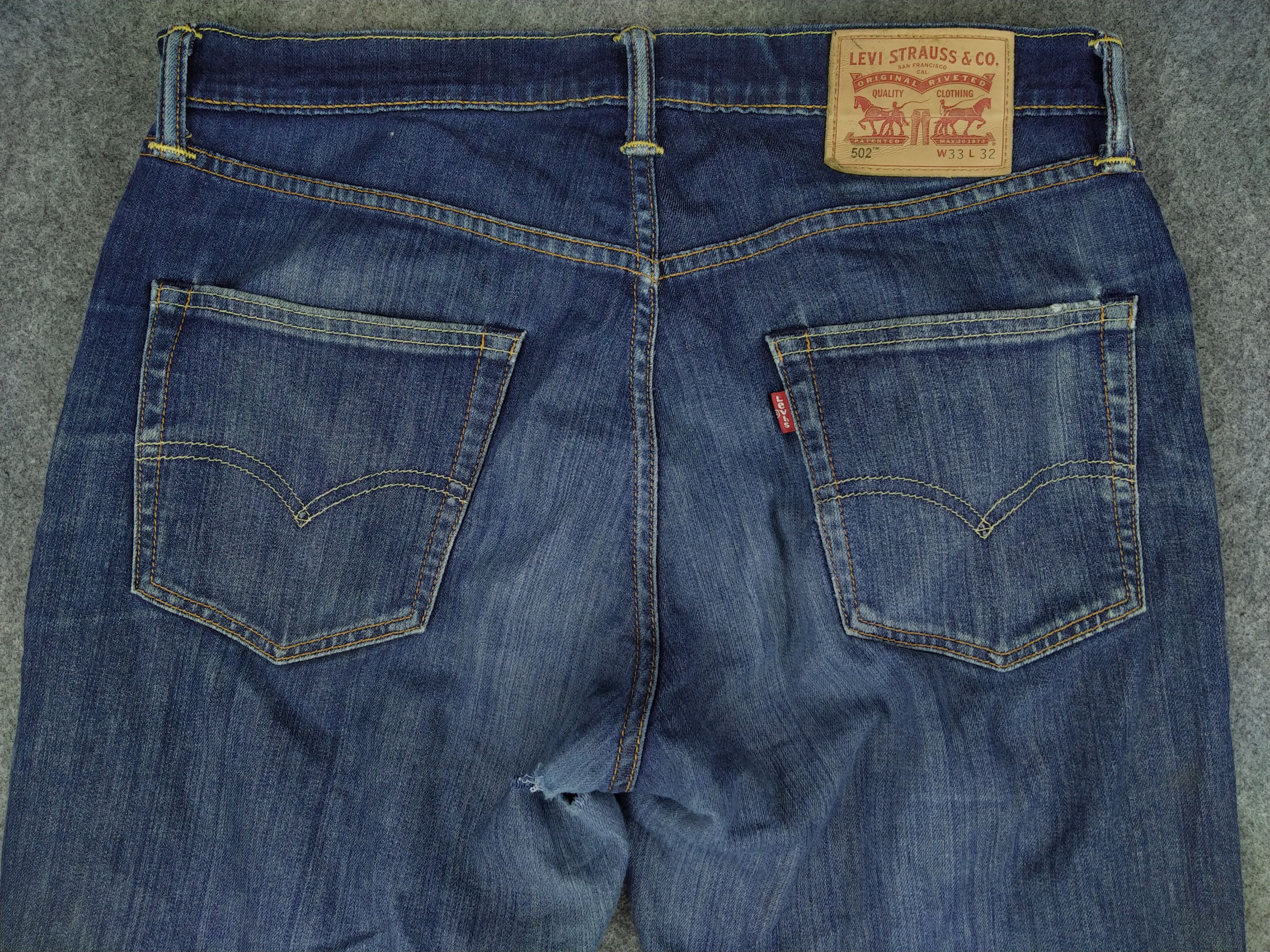 Levi's Levi's 502 Distressed 35x30.5 Denim -JN320 Size US 35 - 3 Thumbnail