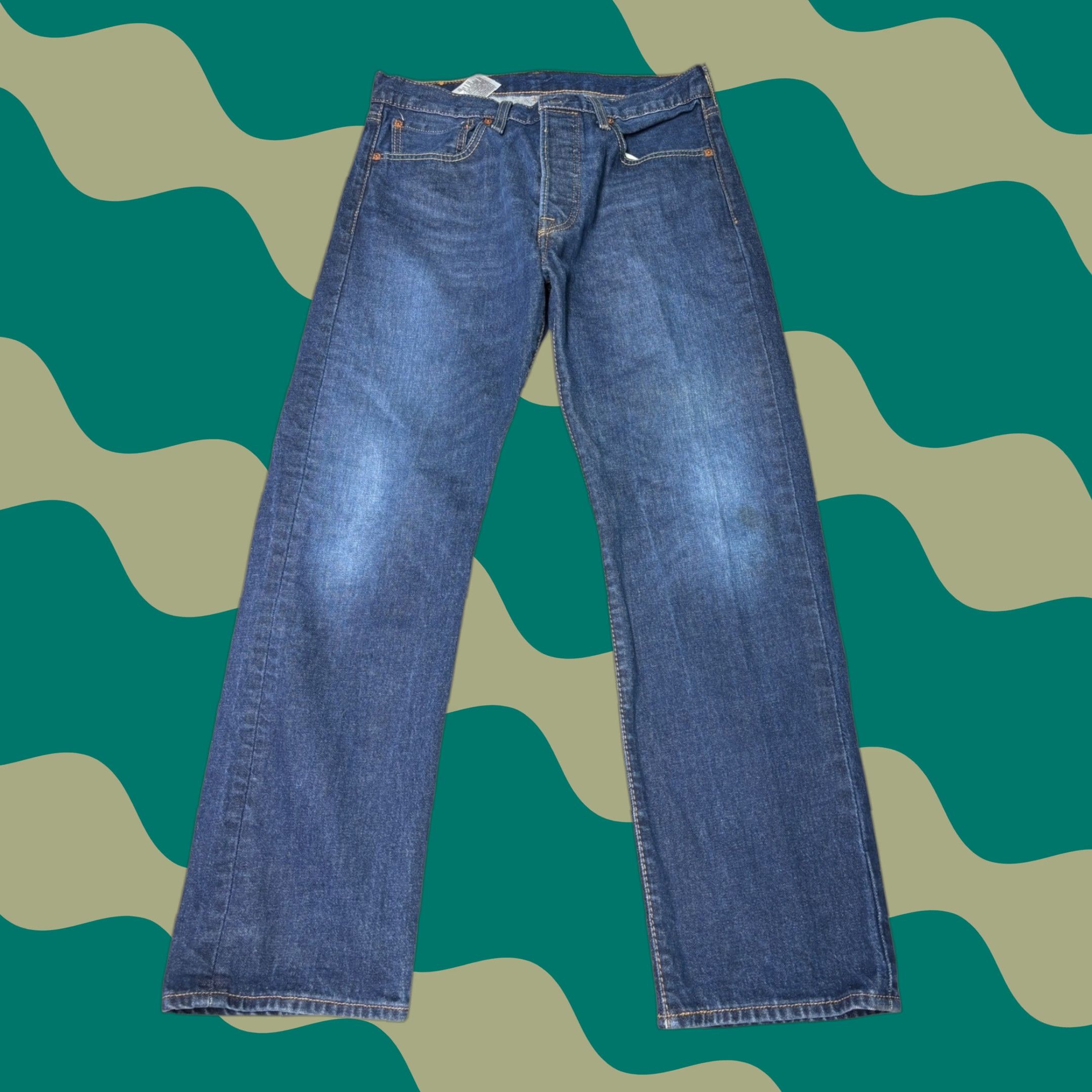 Levi's Levi's 501 Jeans Mens Dark Wash Button Fly Straight Leg W32 L29 Size US 32 / EU 48 - 1 Thumbnail
