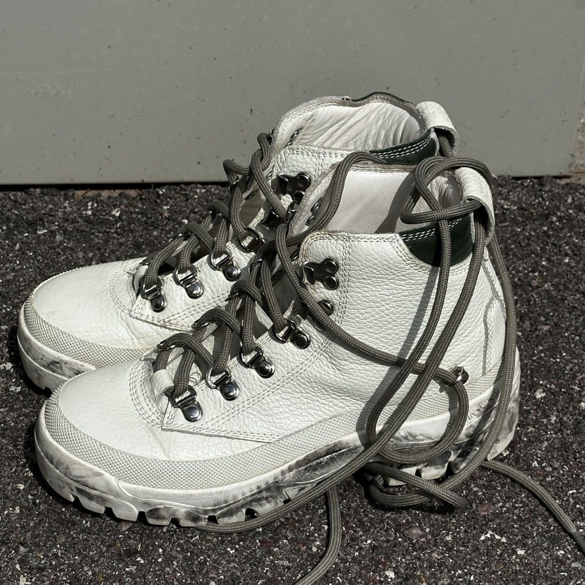 Reese Cooper Reese Cooper Wilson Hiking Boots White Leather 6.5 Size US 7 / IT 37 - 4 Thumbnail