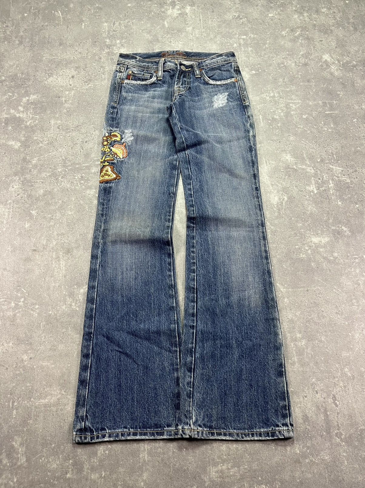 Miss Me Miss Me Vintage Embroidered Flowers Flared Bootcut Denim 25 Size 25" / US 0 / IT 36 - 2 Thumbnail