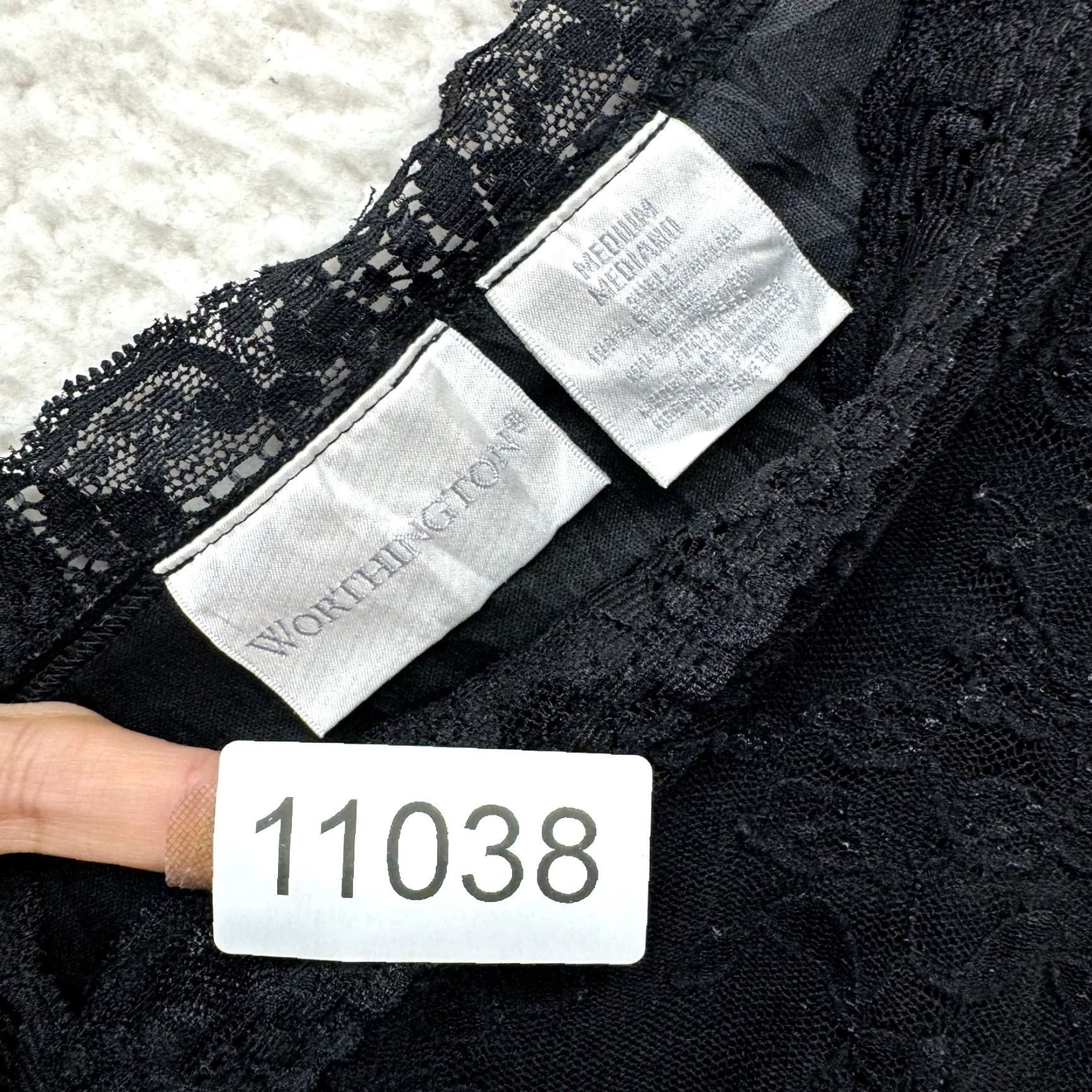 Vintage VINTAGE 90s Y2K Top Black Lace Edwardian Victorian Goth Fairy Grunge Shirt M Black Ladies? Size M / US 6-8 / IT 42-44 - 6 Thumbnail