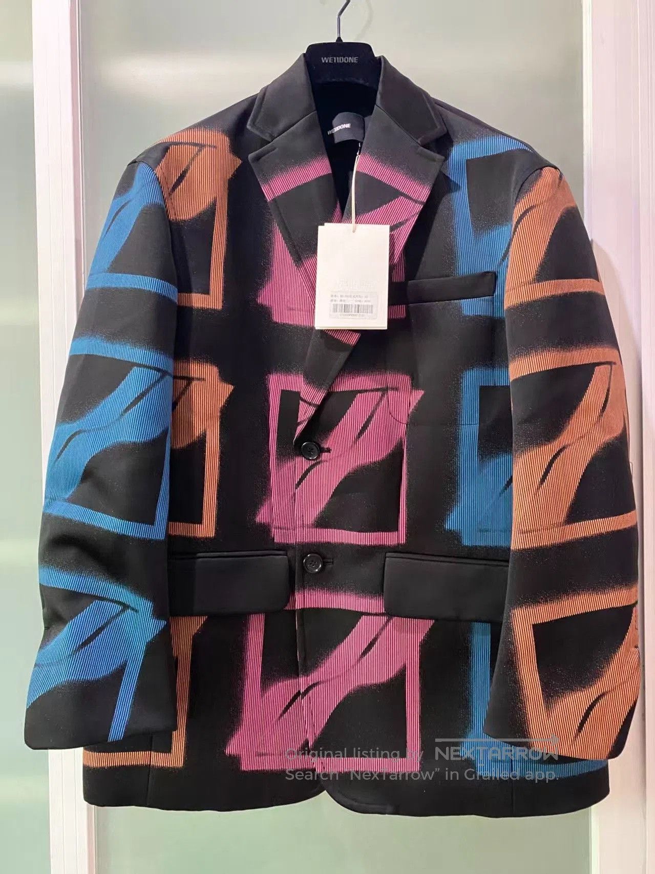 WE11DONE we11done Large Logo All-Over Print Blazer. Size US XS / EU 42 / 0 - 1 Thumbnail