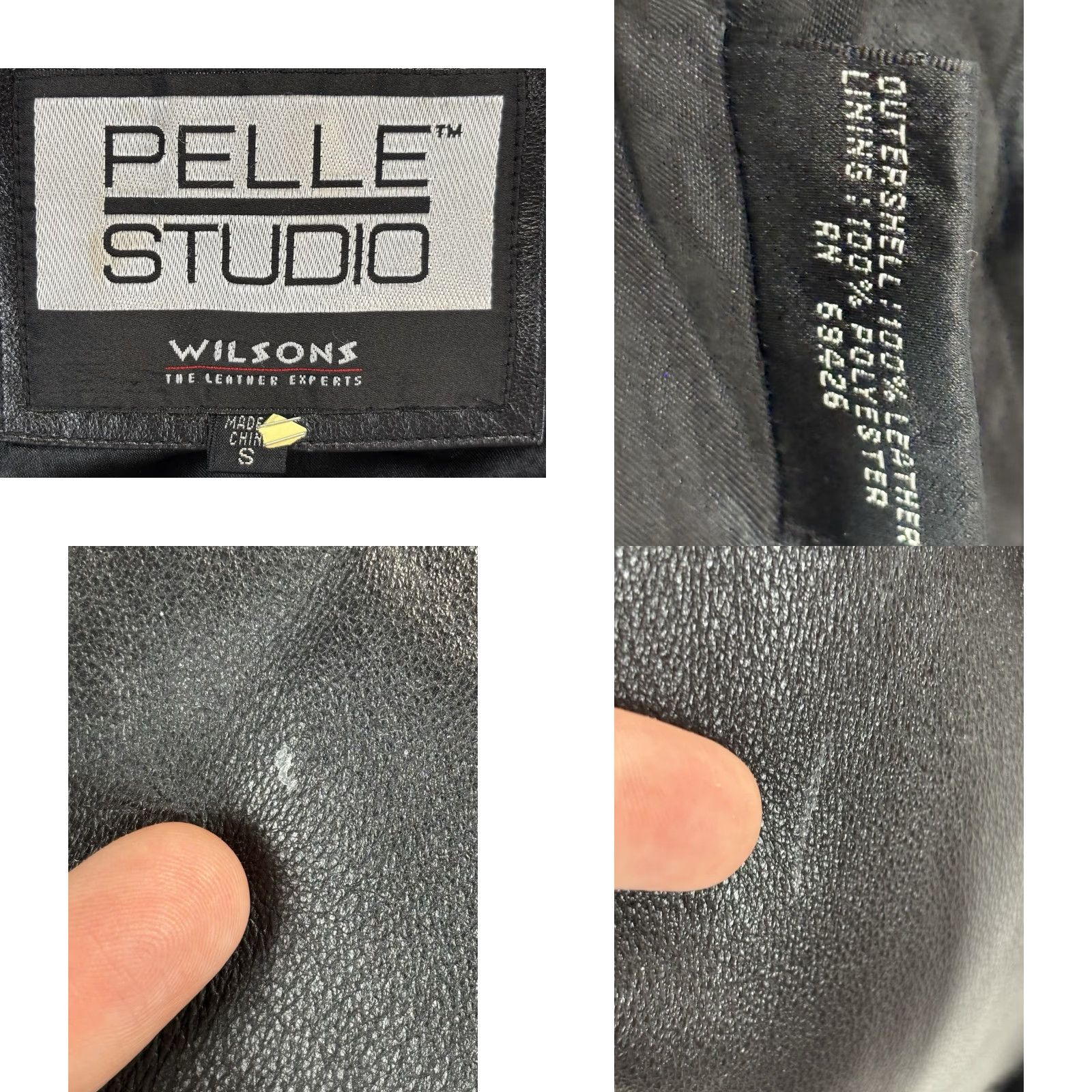 Wilson VINTAGE Wilson Leather Jacket Womens Black Small Y2K Goth Grunge Studio Pelle X Leather Size S / US 4 / IT 40 - 8 Thumbnail