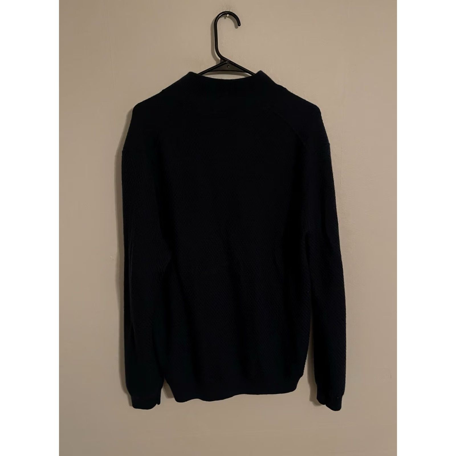 Ted Baker Ted Baker Pullover Sweater Mock Neck 1/4 Zip Textured Tunnel Navy Blue Men's 7 Size US M / EU 48-50 / 2 - 4 Thumbnail