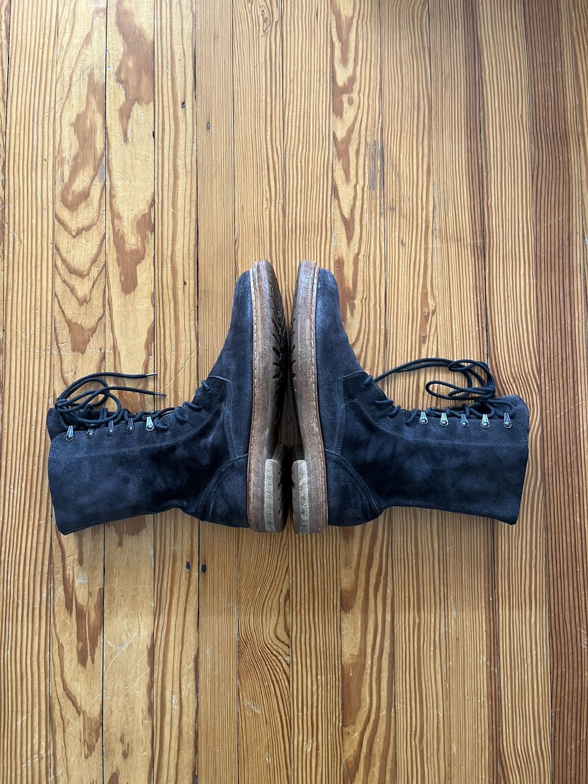 Ann Demeulemeester Ann Demeulemeester SS12 Fango Suede Combat Boots Black Size US 10.5 / EU 43-44 - 3 Thumbnail