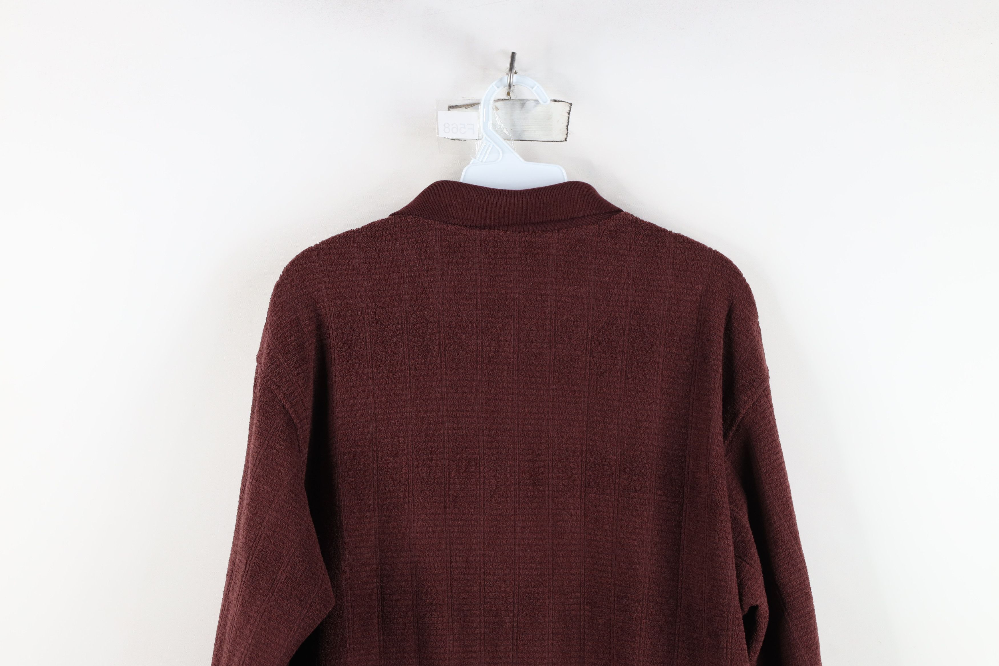 Vintage Vintage 90s Y2K Streetwear Ribbed Fleece Collared Sweatshirt Size US L / EU 52-54 / 3 - 9 Thumbnail