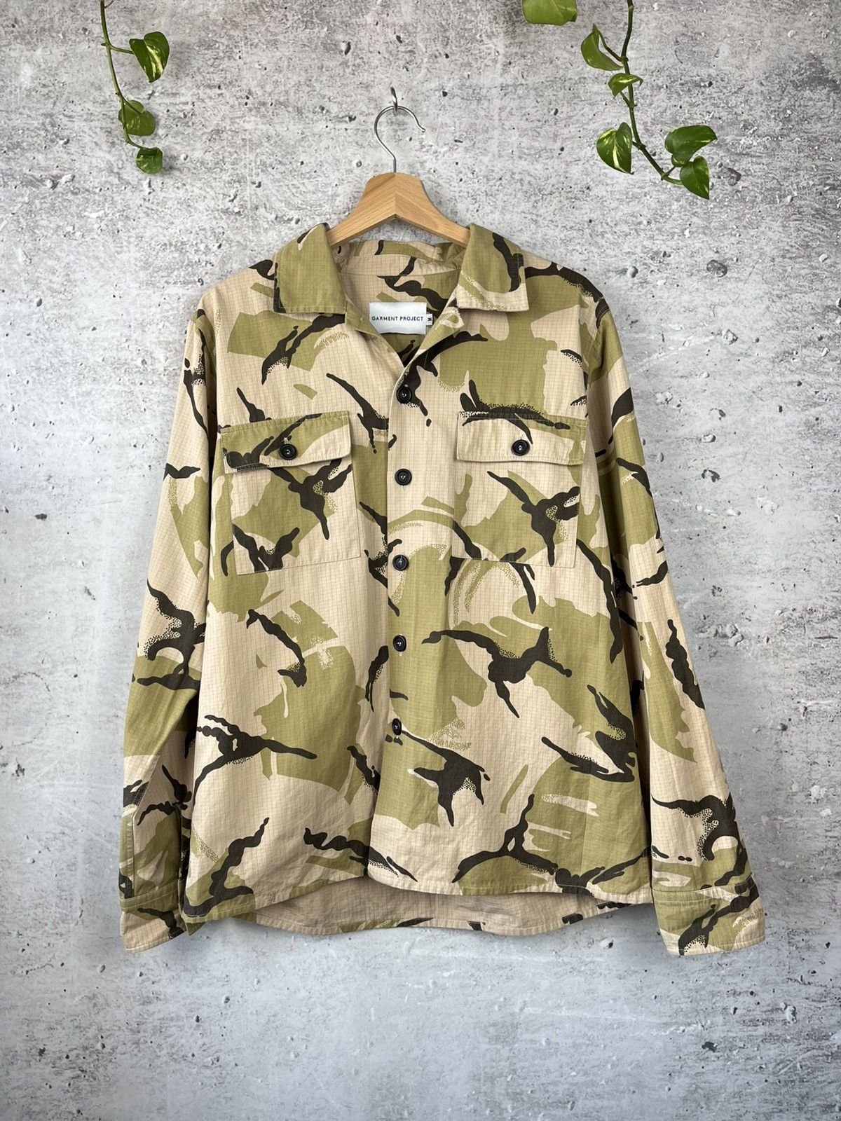 Designer × Garment Project Garment Project - Military Taupe Overshirt Rip Stop Camo M Size US M / EU 48-50 / 2 - 1 Thumbnail