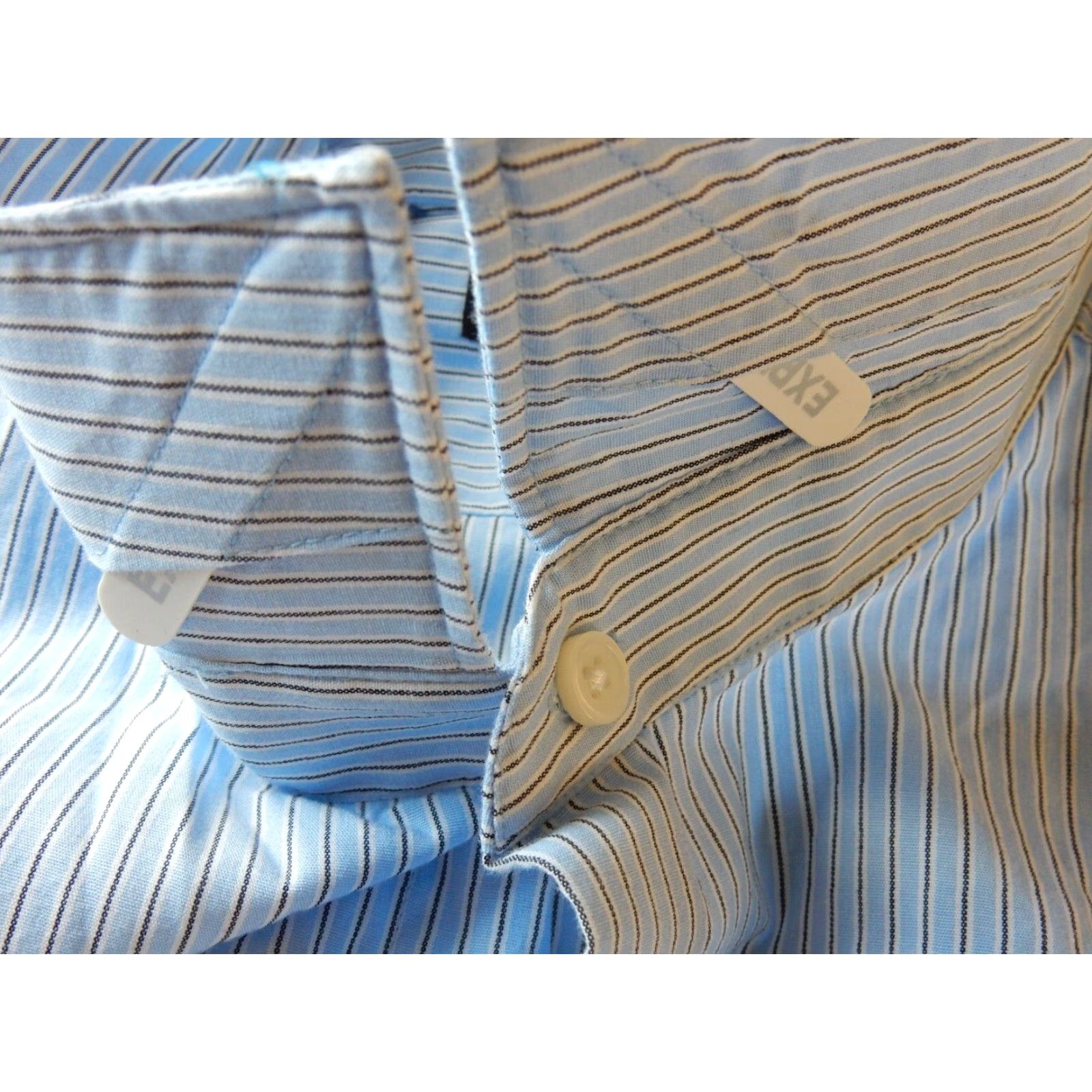 Express VINTAGE Express Men's Long Sleeve Button-Up Shirt Size XXL Blue Striped Cotton Size US XXL / EU 58 / 5 - 4 Thumbnail