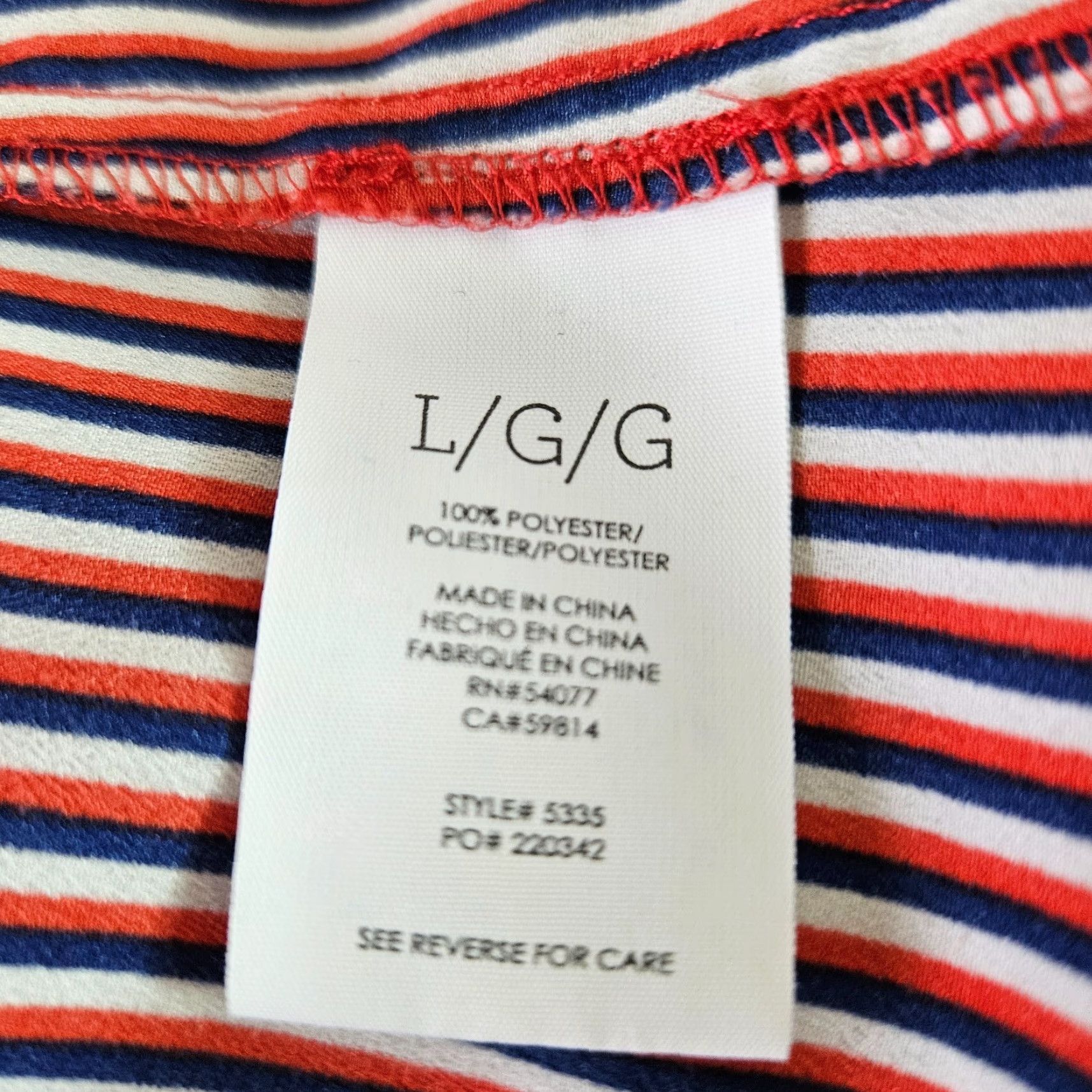 Vintage Cabi 5335 Womens Franklin Blouse Striped Long Sleeve Pullover Red Blue Sz L Size L / US 10 / IT 46 - 4 Thumbnail