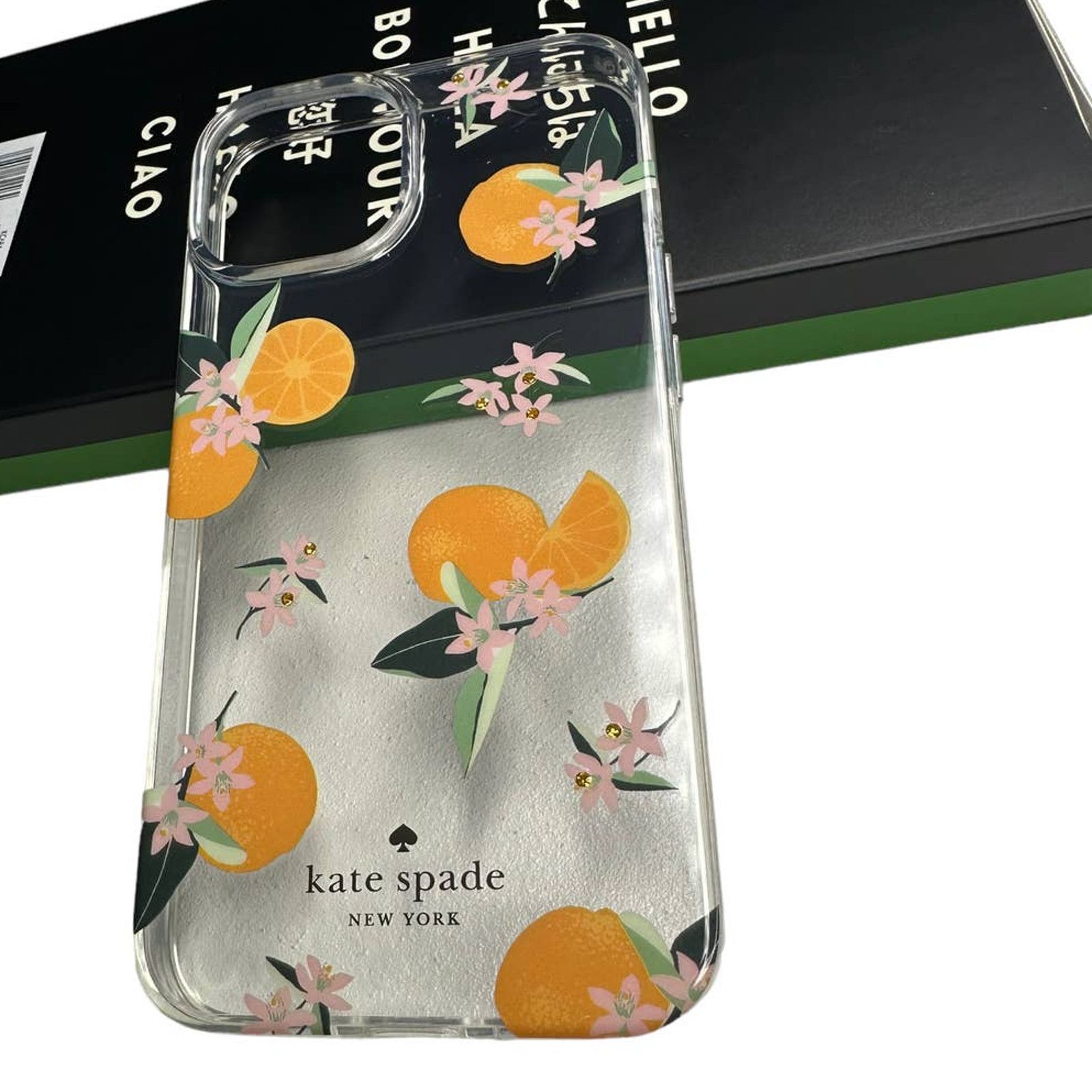 Kate Spade Kate Spade Orange Toss iPhone 14 PRO MAX Jeweled Clear Case Size ONE SIZE - 3 Thumbnail