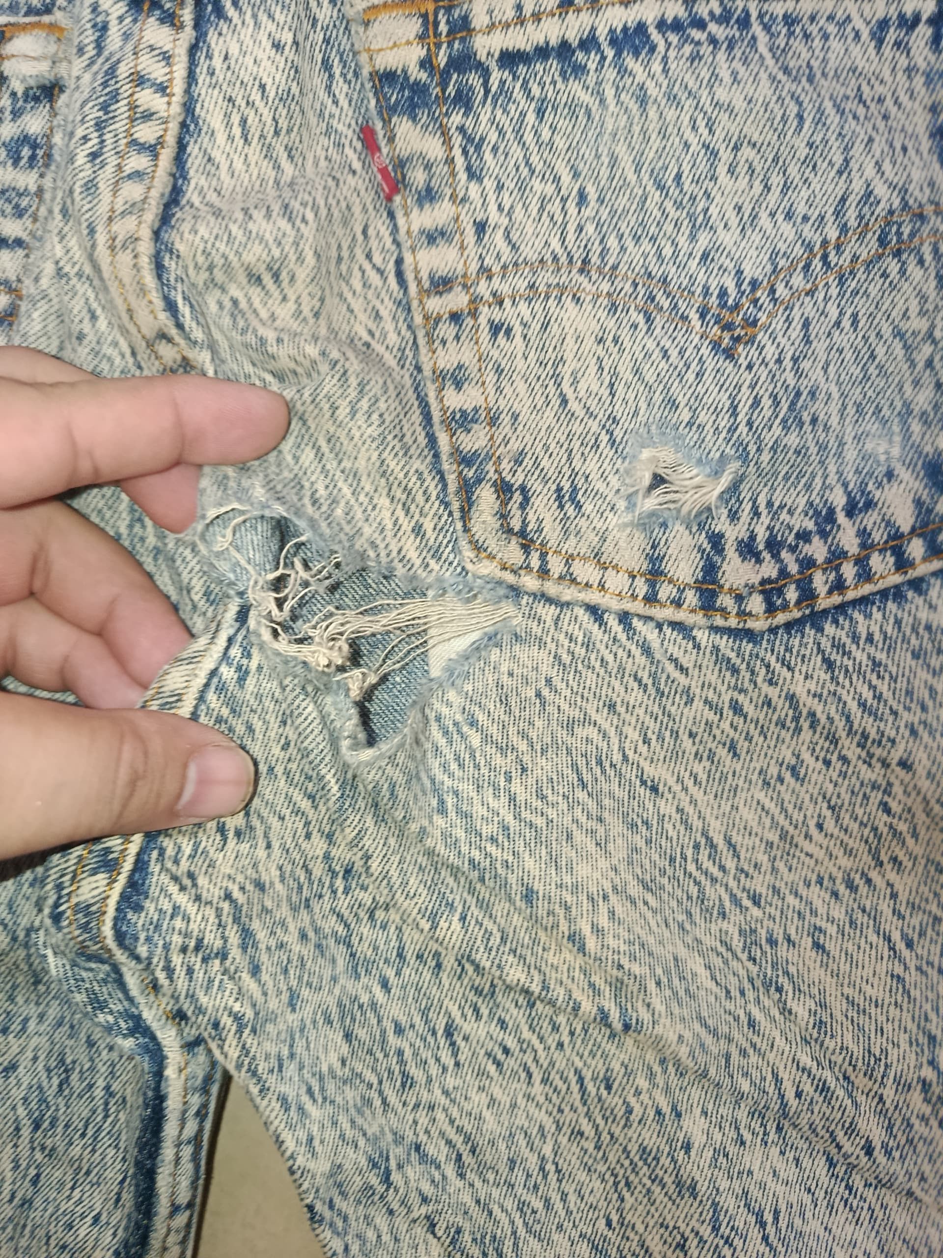 Levi's DISTRESSED LEVIS ACID WASH #522 DENIM Size US 30 / EU 46 - 8 Thumbnail
