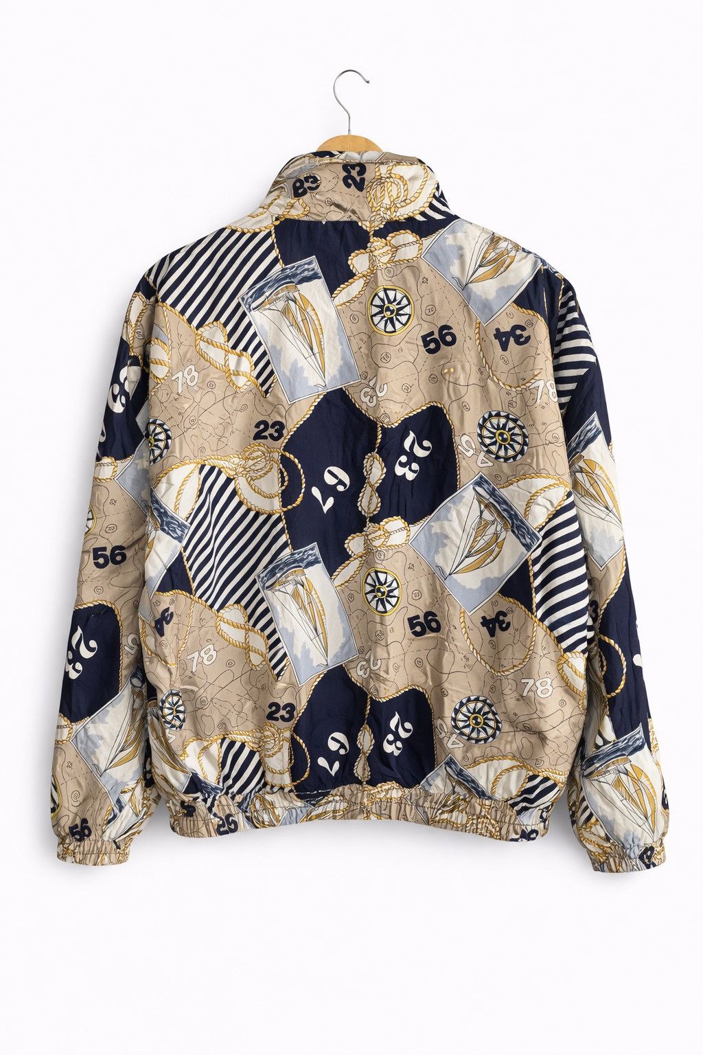 Japanese Brand Out Brook Nautical Print Jacket | Vintage Sailing Pattern Size US L / EU 52-54 / 3 - 2 Thumbnail