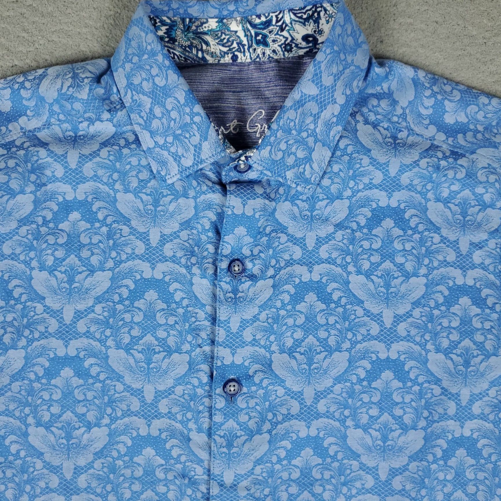 Robert Graham Robert Graham Shirt Mens Small Blue Floral Classic Fit Button Up Short Sleeve Size US S / EU 44-46 / 1 - 2 Thumbnail