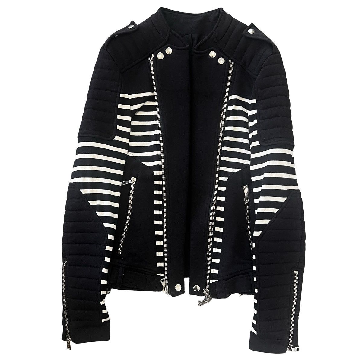 Balmain BALMAIN OLIVIER ROUSTEING ERA MULTI ZIP BIKER SWEAT JACKET Size US XS / EU 42 / 0 - 2 Thumbnail