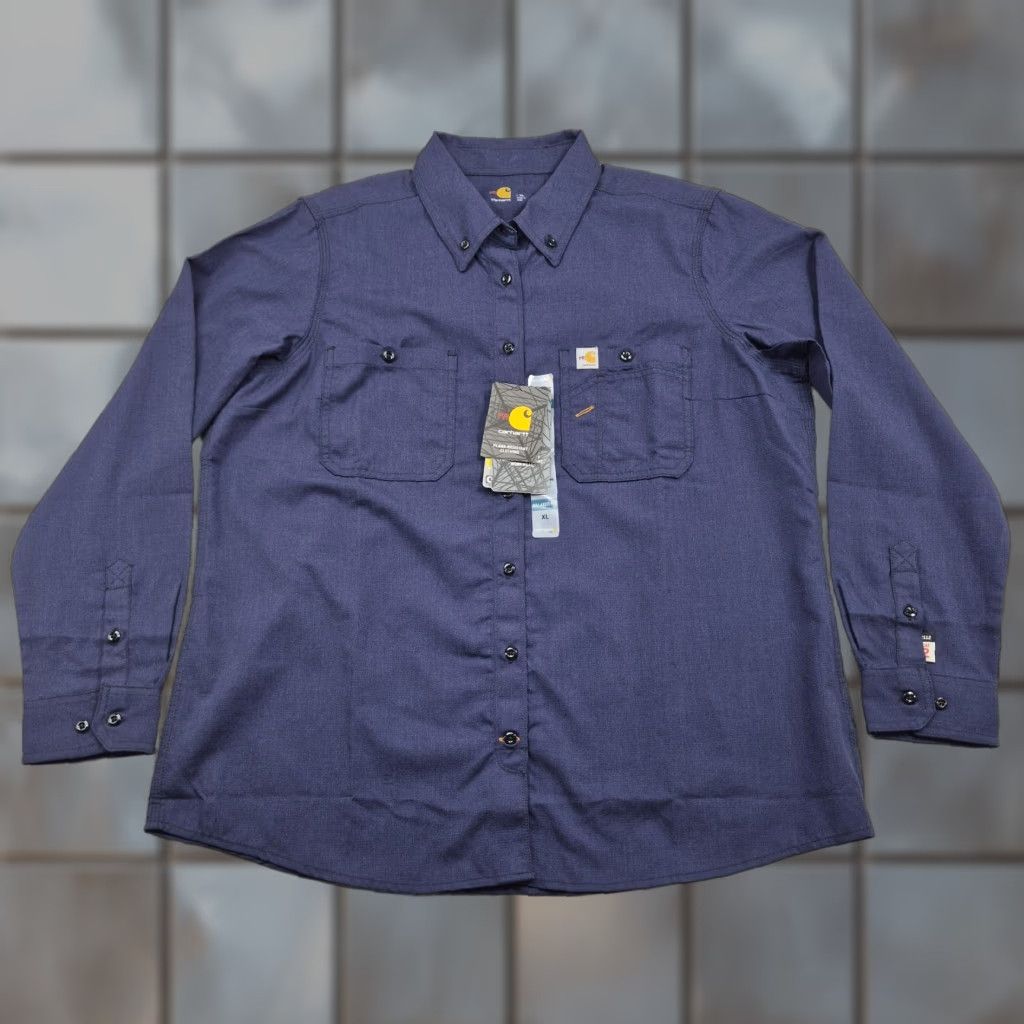 Carhartt Carhartt FR Force Button Up Shirt Womens XL Blue Flame Resistant Long Sleeve Size XL / US 12-14 / IT 48-50 - 1 Thumbnail
