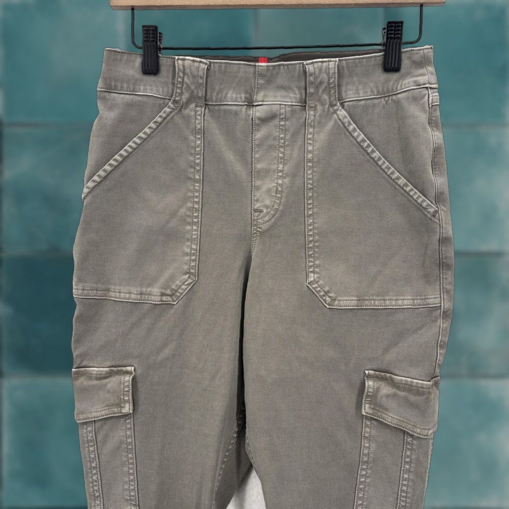 Spanx Spanx Perfect Stretch Twill Ankle Cargo Pants Womens Large Sage Green Pull On Pants Size 36" / US 14 / IT 50 - 1 Thumbnail