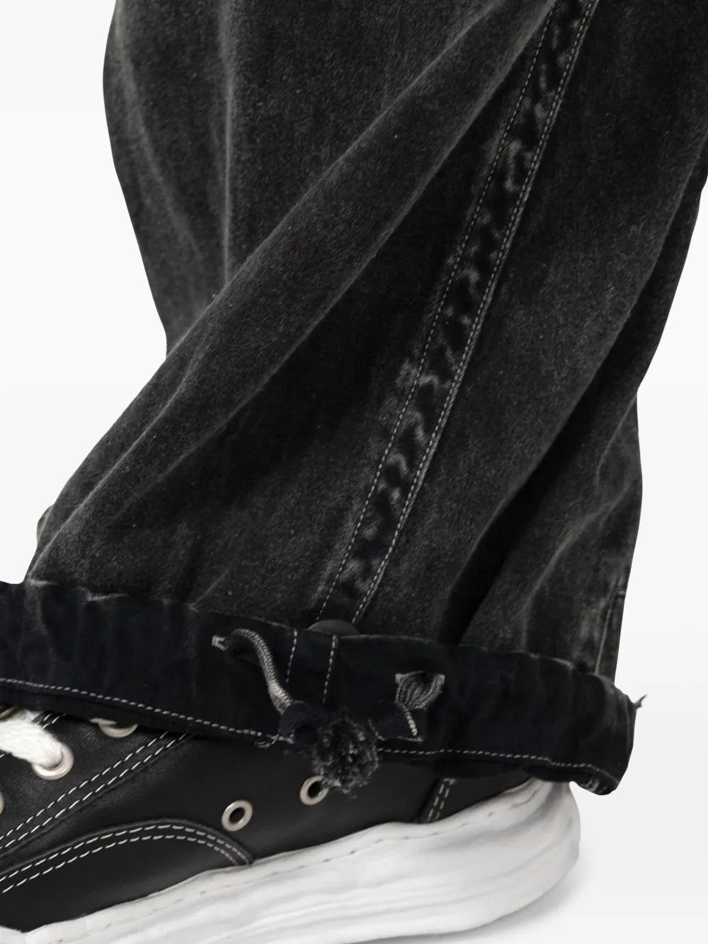 Maison MIHARA YASUHIRO o1mle0326 Repair Cargo Trousers in Black Size US 34 / EU 50 - 6 Thumbnail