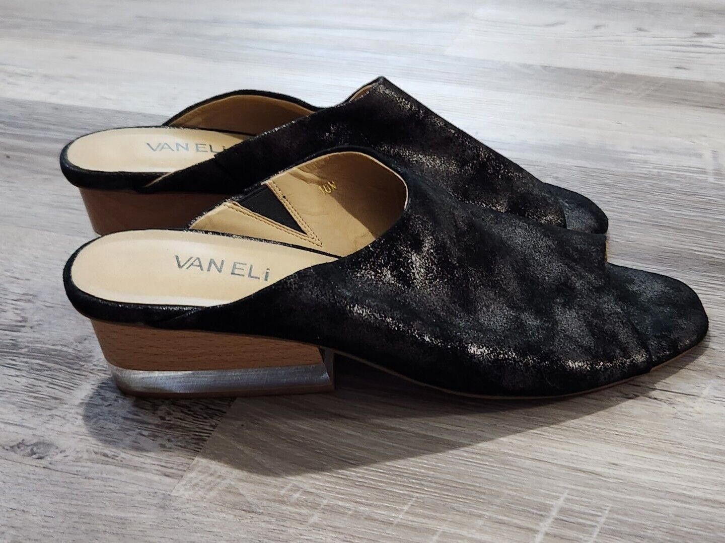 Designer Vaneli Shoes Sz 10 WIDE Black Sparkled slip On wedge Size US 10 / IT 40 - 1 Thumbnail
