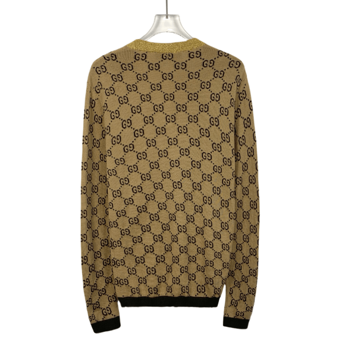 Gucci Gucci Monogram Wool Sweater Brown V-Neck Knit (Size XS) Size XS / US 0-2 / IT 36-38 - 7 Thumbnail
