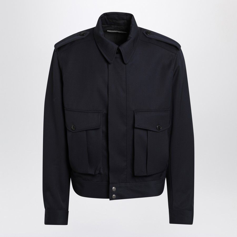Dries Van Noten o1d2blof0225 Wool Jacket in Navy Blue Size US L / EU 52-54 / 3 - 1 Thumbnail