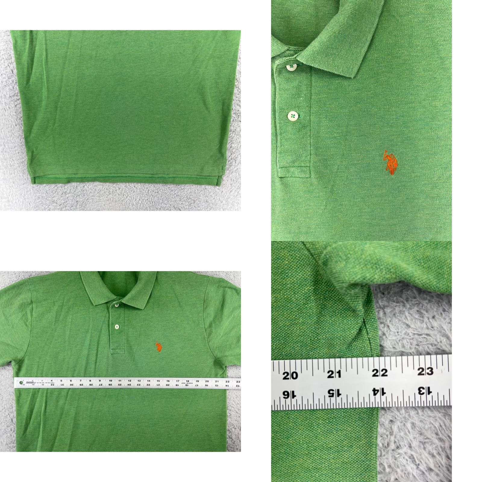 Ralph Lauren VINTAGE Ralph Lauren Polo Shirt Mens Large Green Polo Shirt L Red Solid Embroidered Logo 90s Mens Polo Size US L / EU 52-54 / 3 - 8 Thumbnail