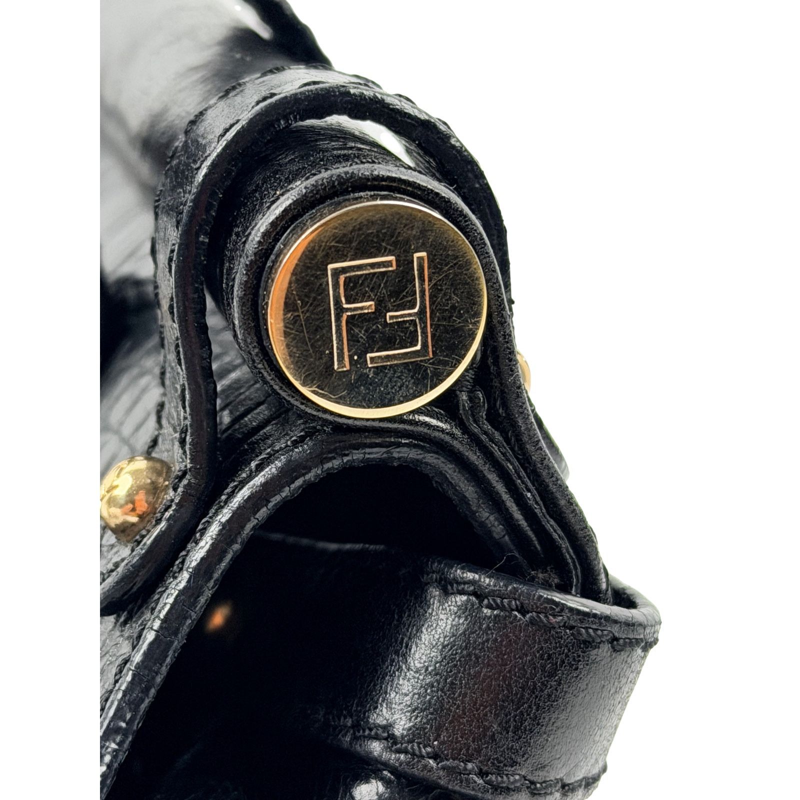 Fendi Fendi Crocodile-Trimmed Magic Bag Black Size ONE SIZE - 8 Thumbnail