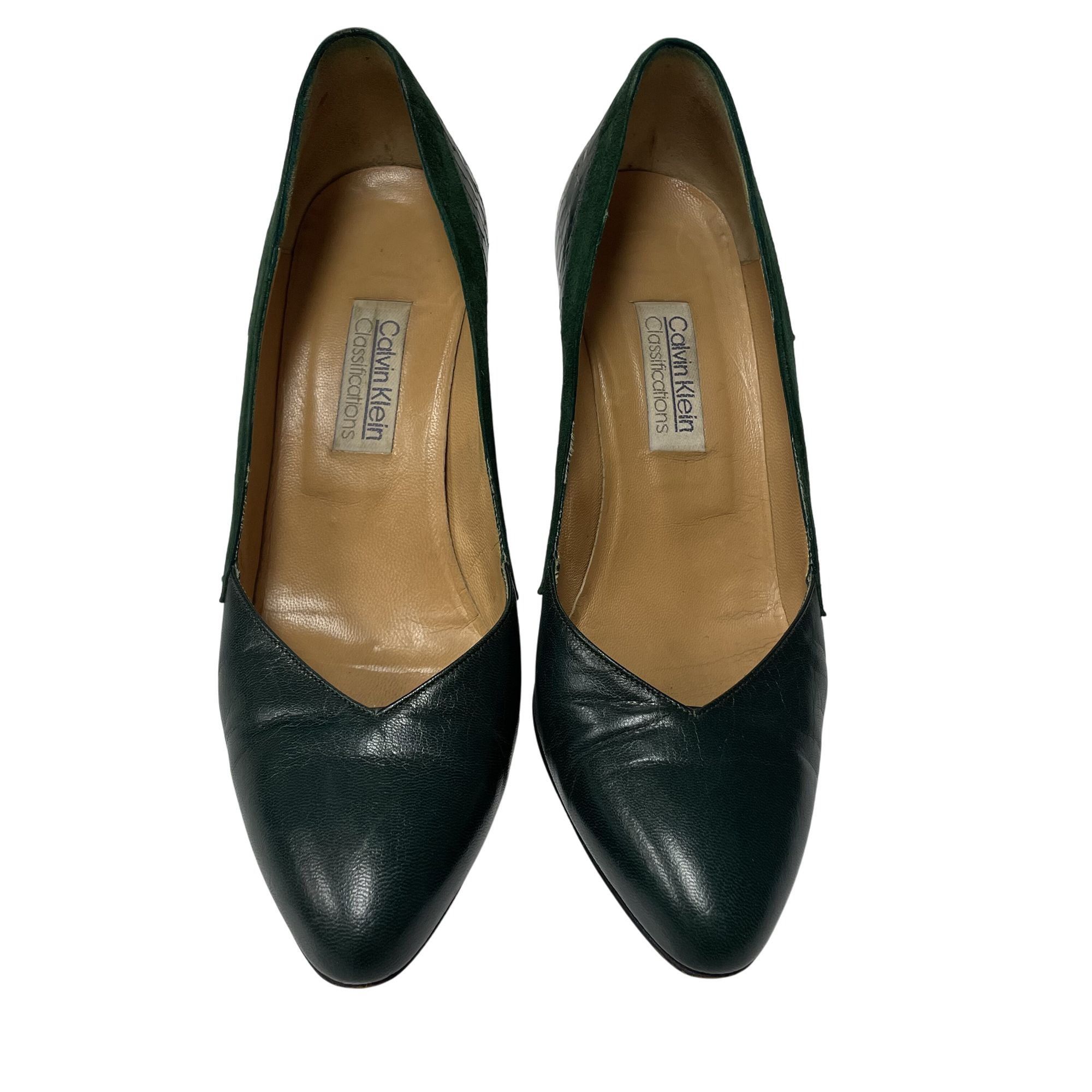 Calvin Klein Vtg Calvin Klein CK SUEDE Leather SNAKESKIN Pumps Size US 6 / IT 36 - 3 Thumbnail