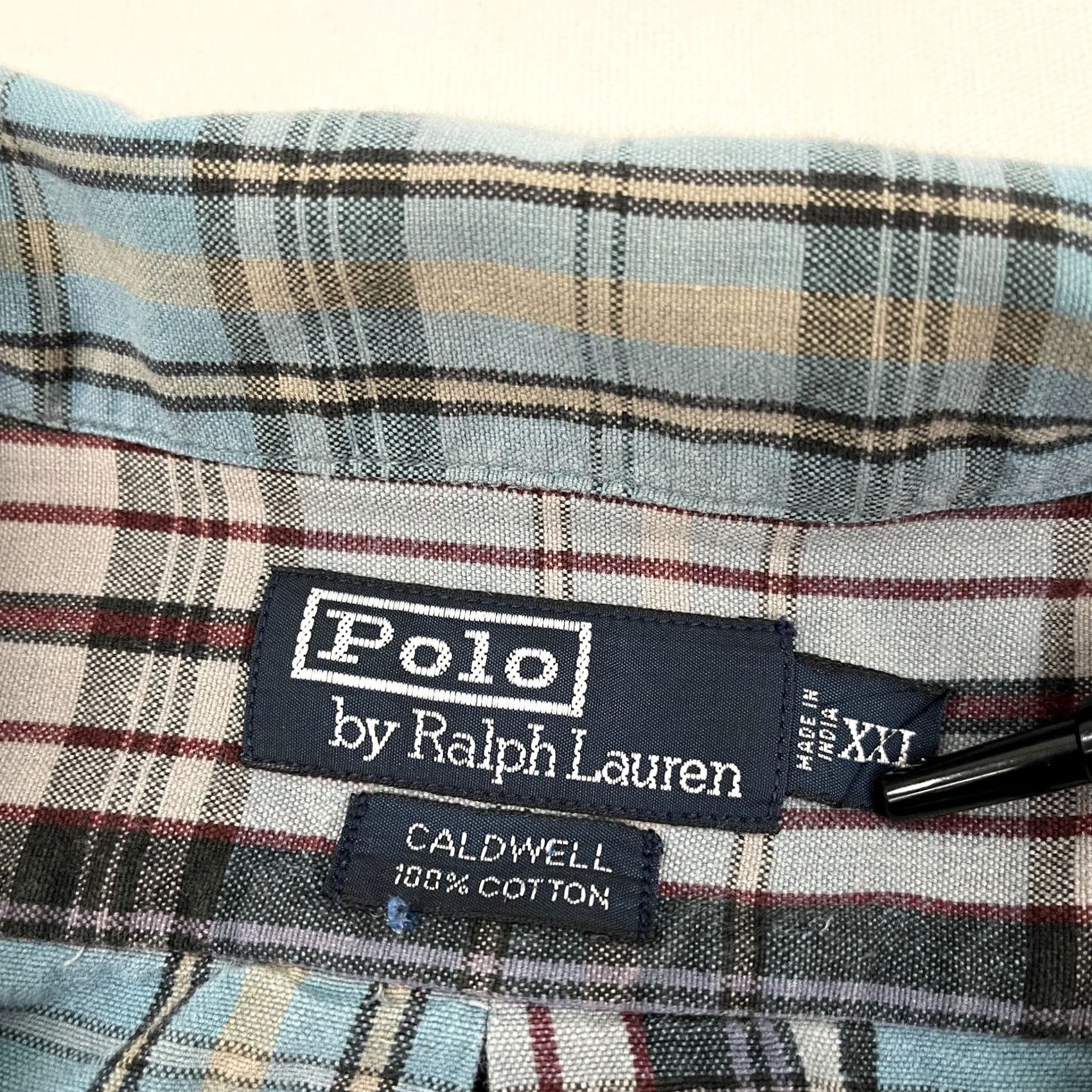 Polo Ralph Lauren VTG Polo Ralph Lauren Caldwell Shirt Mens 2XL Blue Plaid Button Up Collar Shirt Polo Ralph Lauren Size US XXL / EU 58 / 5 - 4 Thumbnail