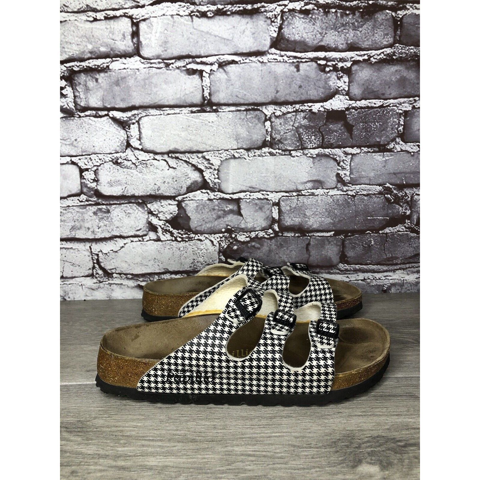 Birkenstock BIRKENSTOCK PAPILLIO Black White Leather Footbed Sandals Wom Size US 8 / IT 38 - 18 Thumbnail
