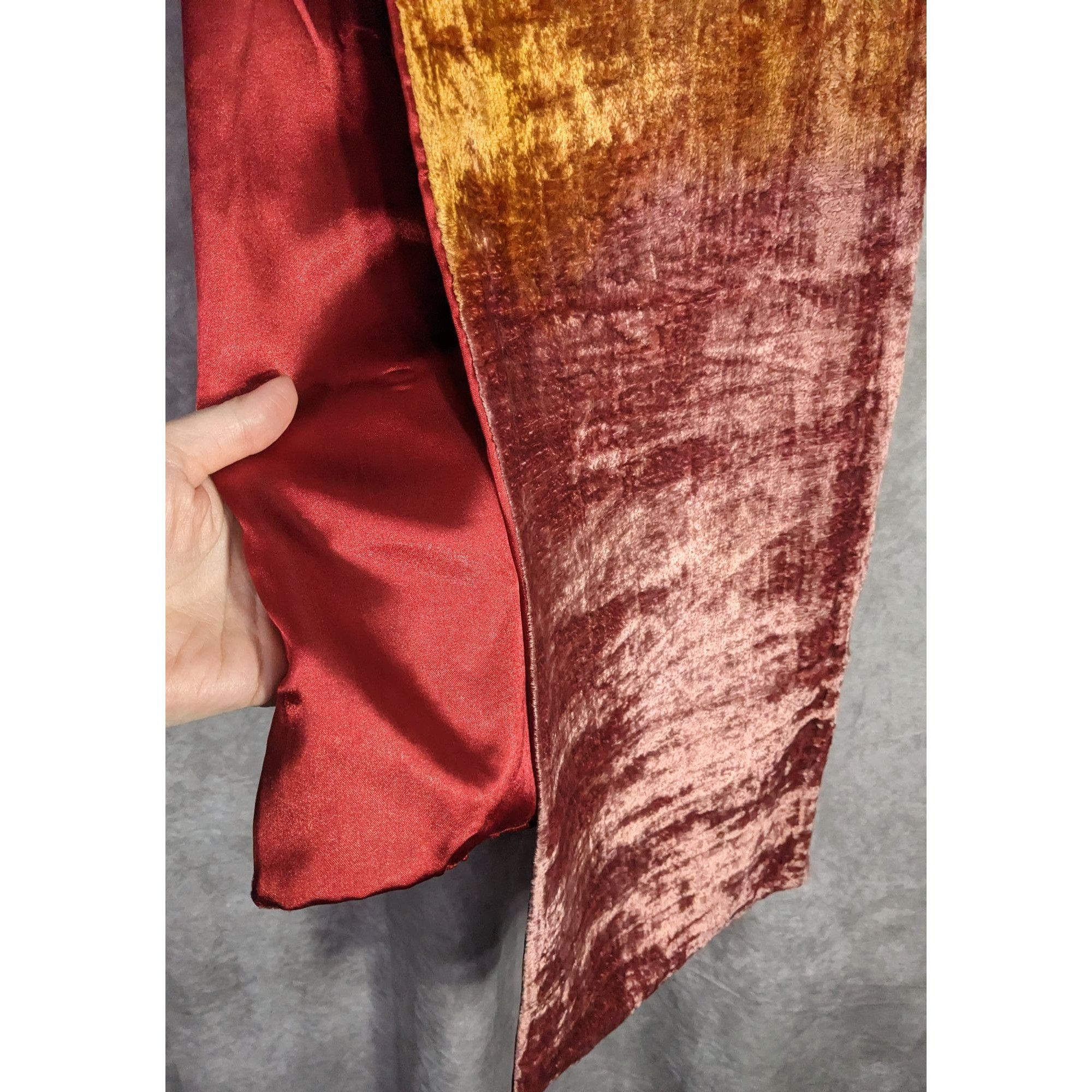Other Vintage One If By Land Velvet Scarf Ombre Red Gold Pink 60"x Size ONE SIZE - 8 Thumbnail