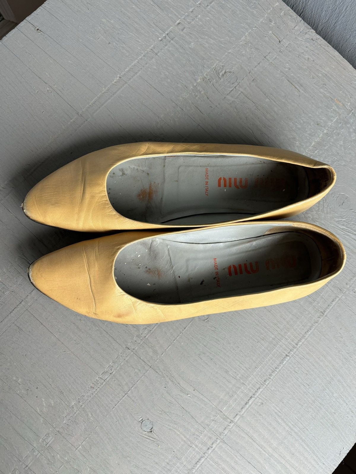 Miu Miu × Prada × Vintage Vintage Miu Miu Flats 90s Leather Slip On Loafer Prada Point Size US 10 / IT 40 - 3 Thumbnail
