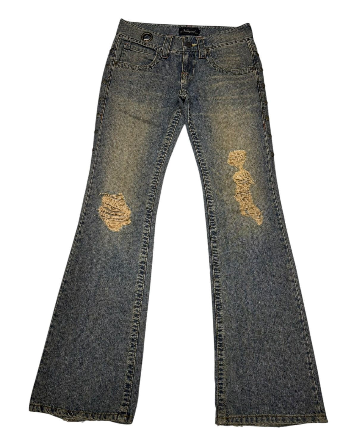 If Six Was Nine VANQUISH DISTRESSED RUSTY MUD WASH FLARE JEANS Size US 30 / EU 46 - 1 Thumbnail