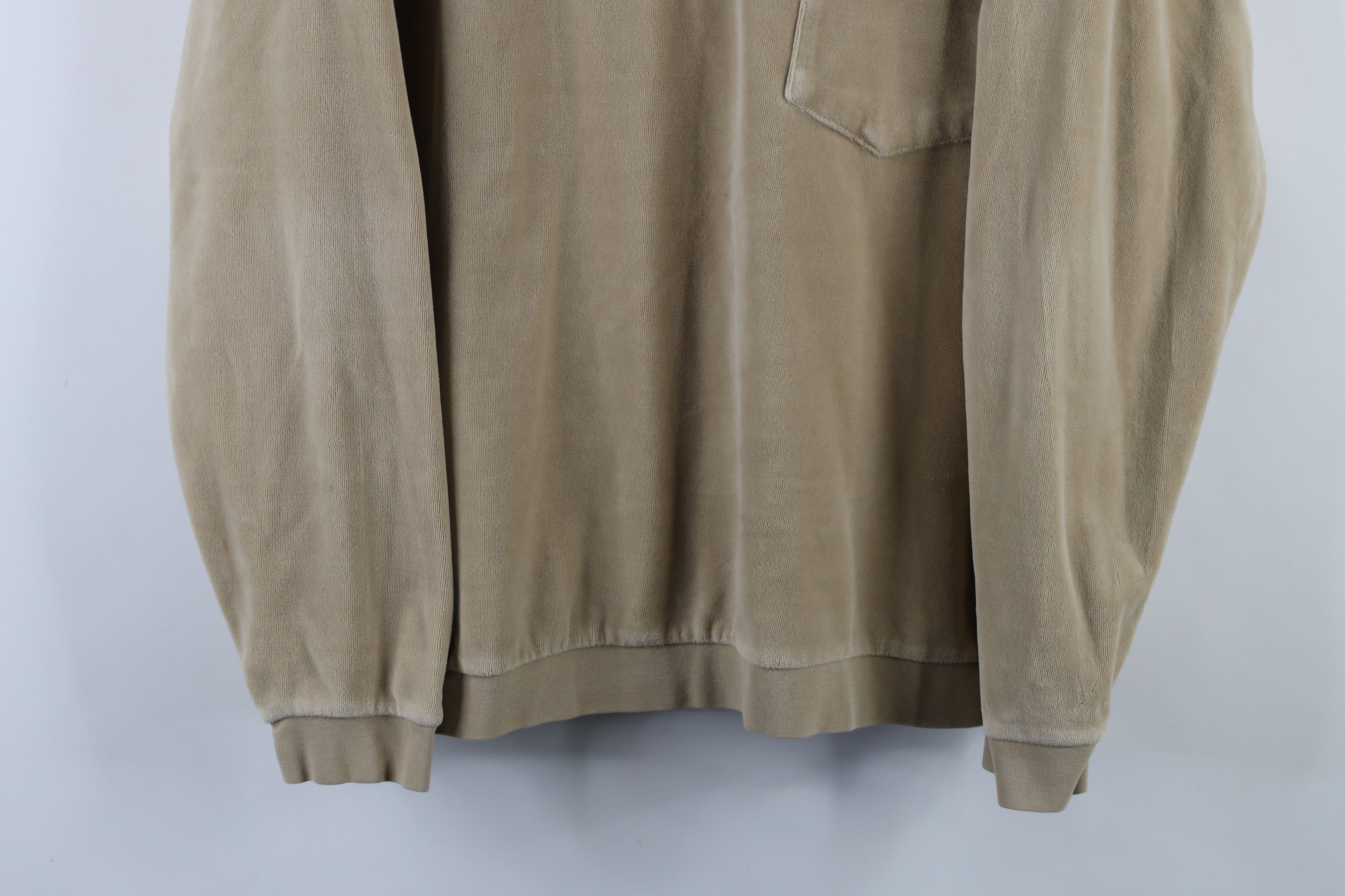 Vintage Vintage 90s Streetwear Velour Collared Pullover Sweater Size US L / EU 52-54 / 3 - 3 Thumbnail