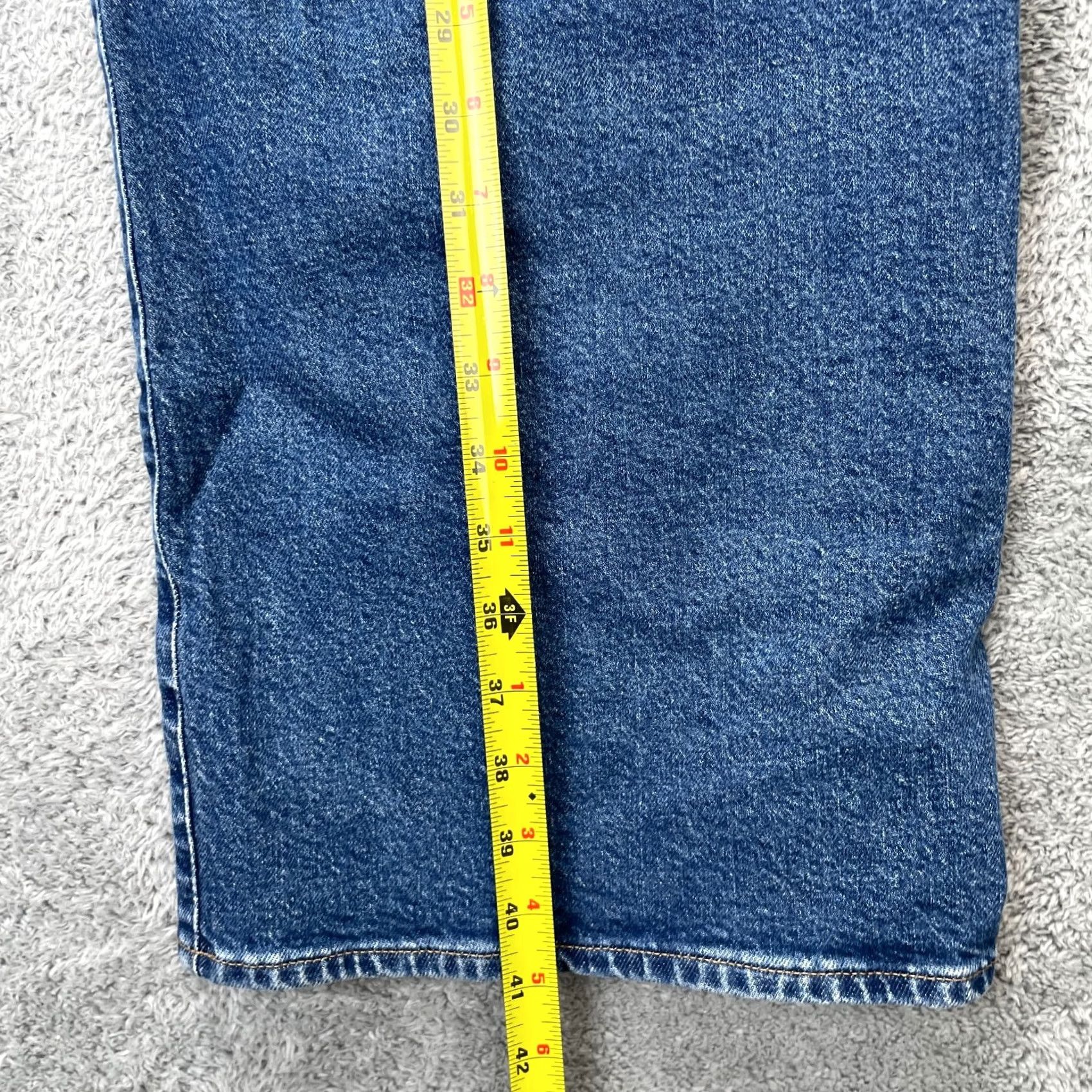 J.Crew J.CREW Jeans Slim Wide-Leg 33 Blue Denim Cotton Spandex High Rise 5-Pocket Button Zipper Logo Womens Jeans Size 24" / US 00 / IT 34 - 6 Thumbnail