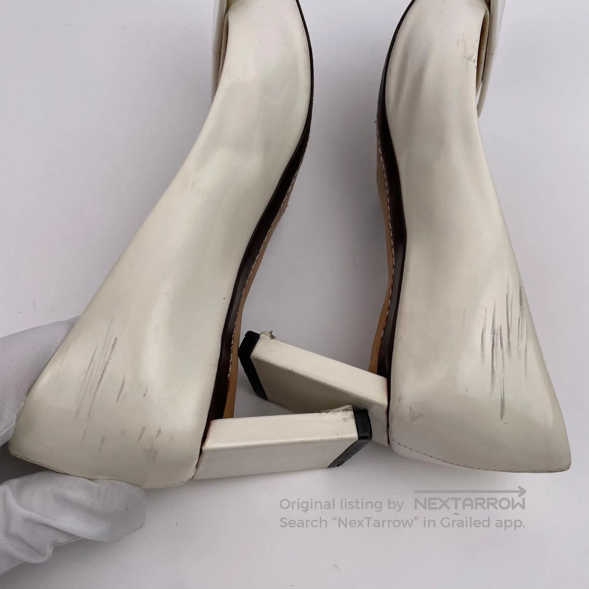 Louis Vuitton Louis Vuitton White Bow Decorated Diamond-Studded Pointed Size US 5.5 / IT 35.5 - 7 Thumbnail